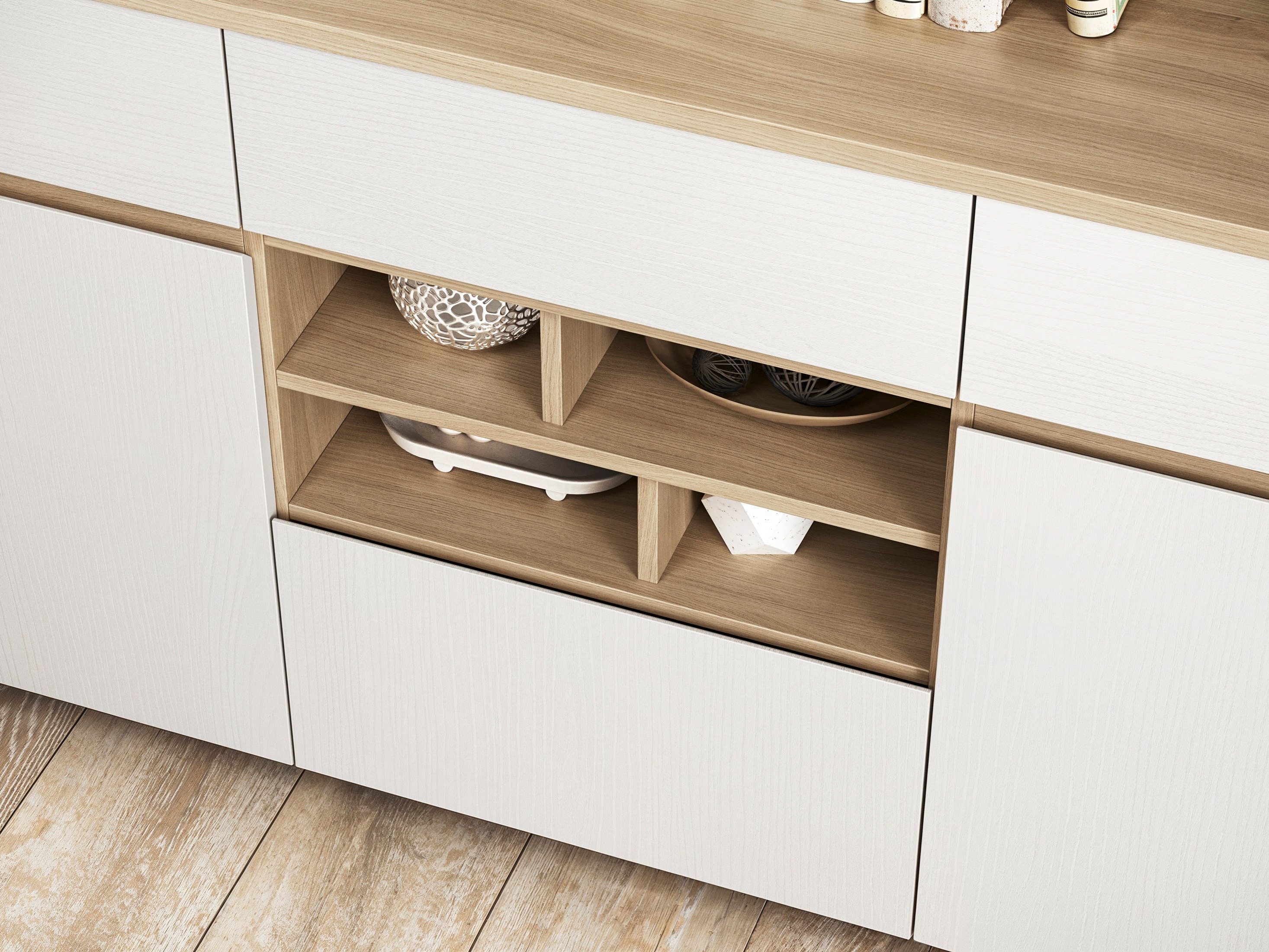 Boekenkast Fermaru 100 (Wit + Eiken)