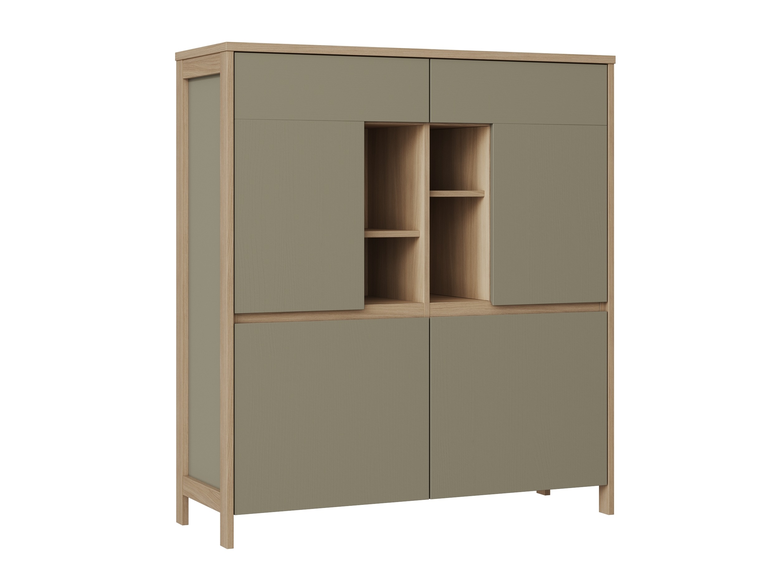 Dressoir Fermaru 106 (Stoffig groen + Eiken)