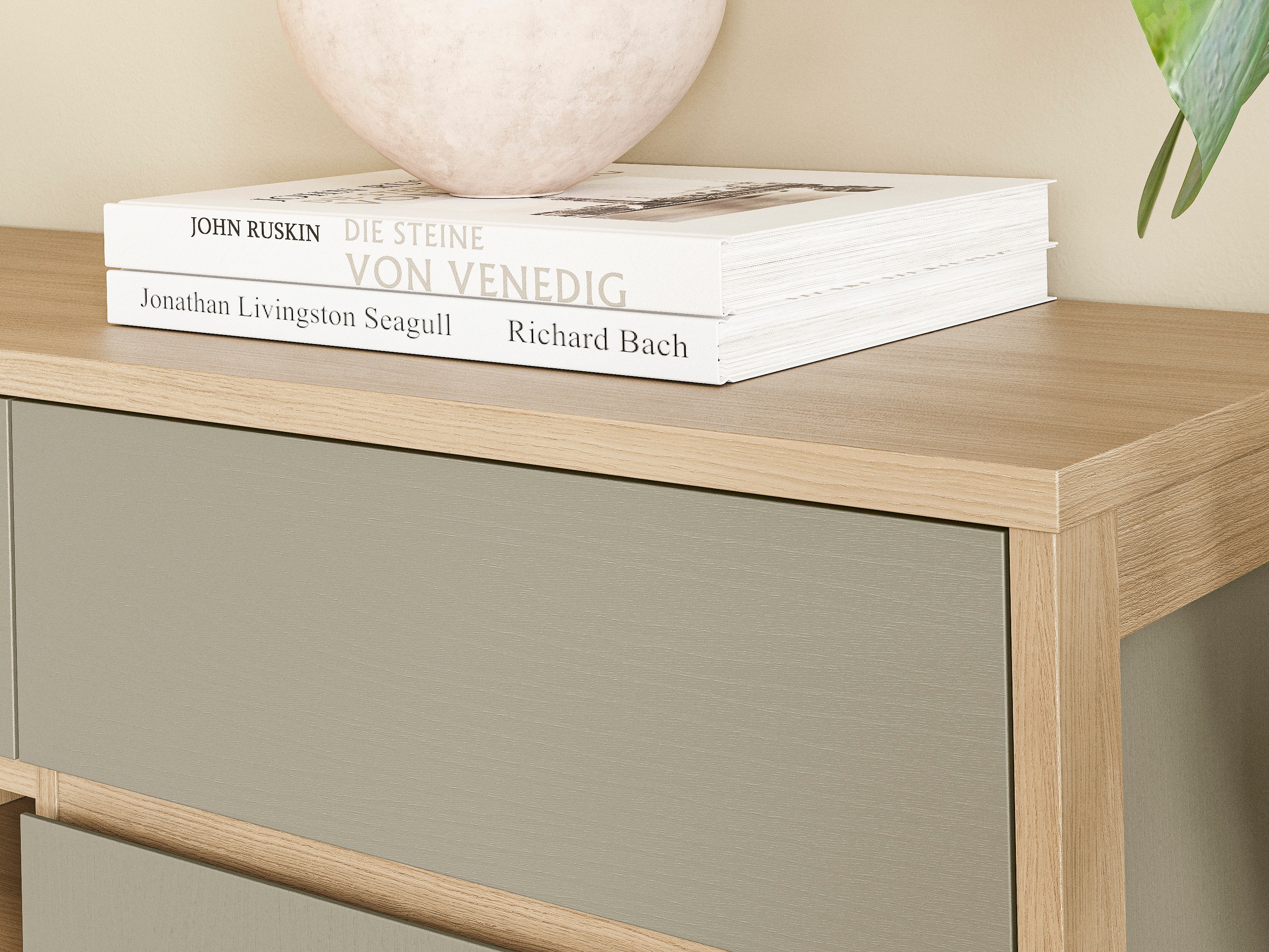 Dressoir Fermaru 106 (Stoffig groen + Eiken)