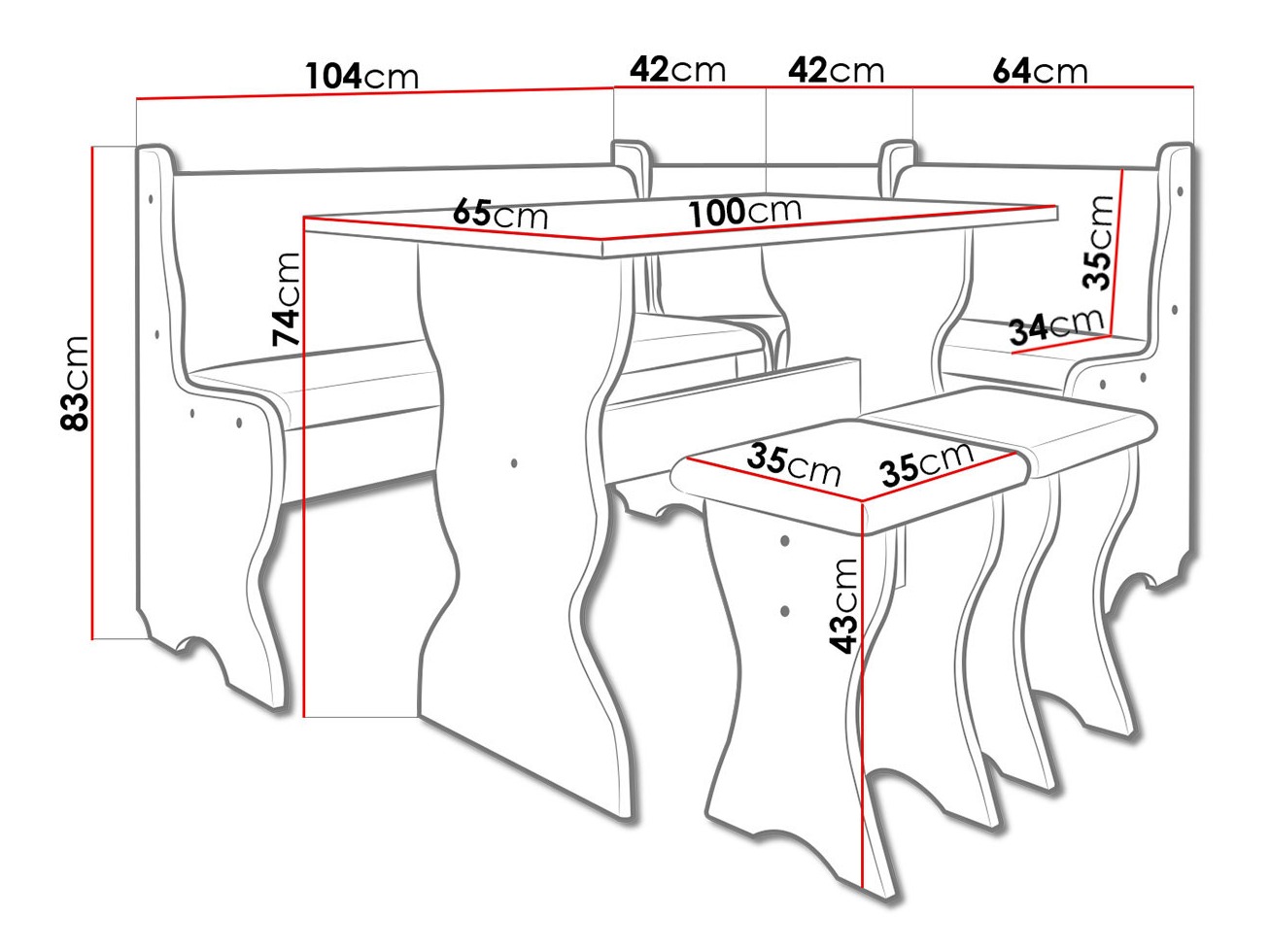 Keukenhoekmeubel Reading 100 (Kasjmier + Trinity 02)