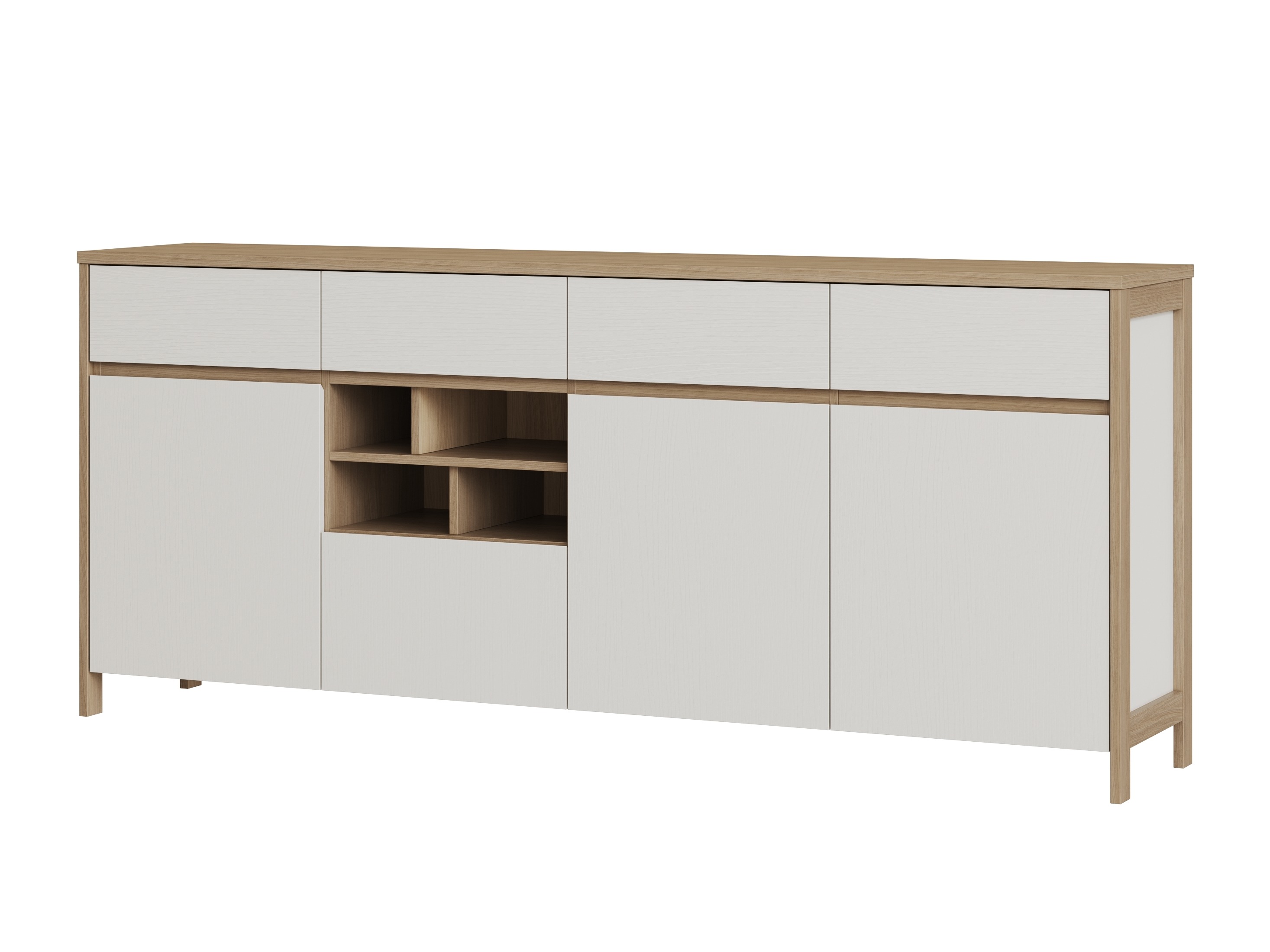 Ladekast Fermaru 105 (Wit + Eiken)