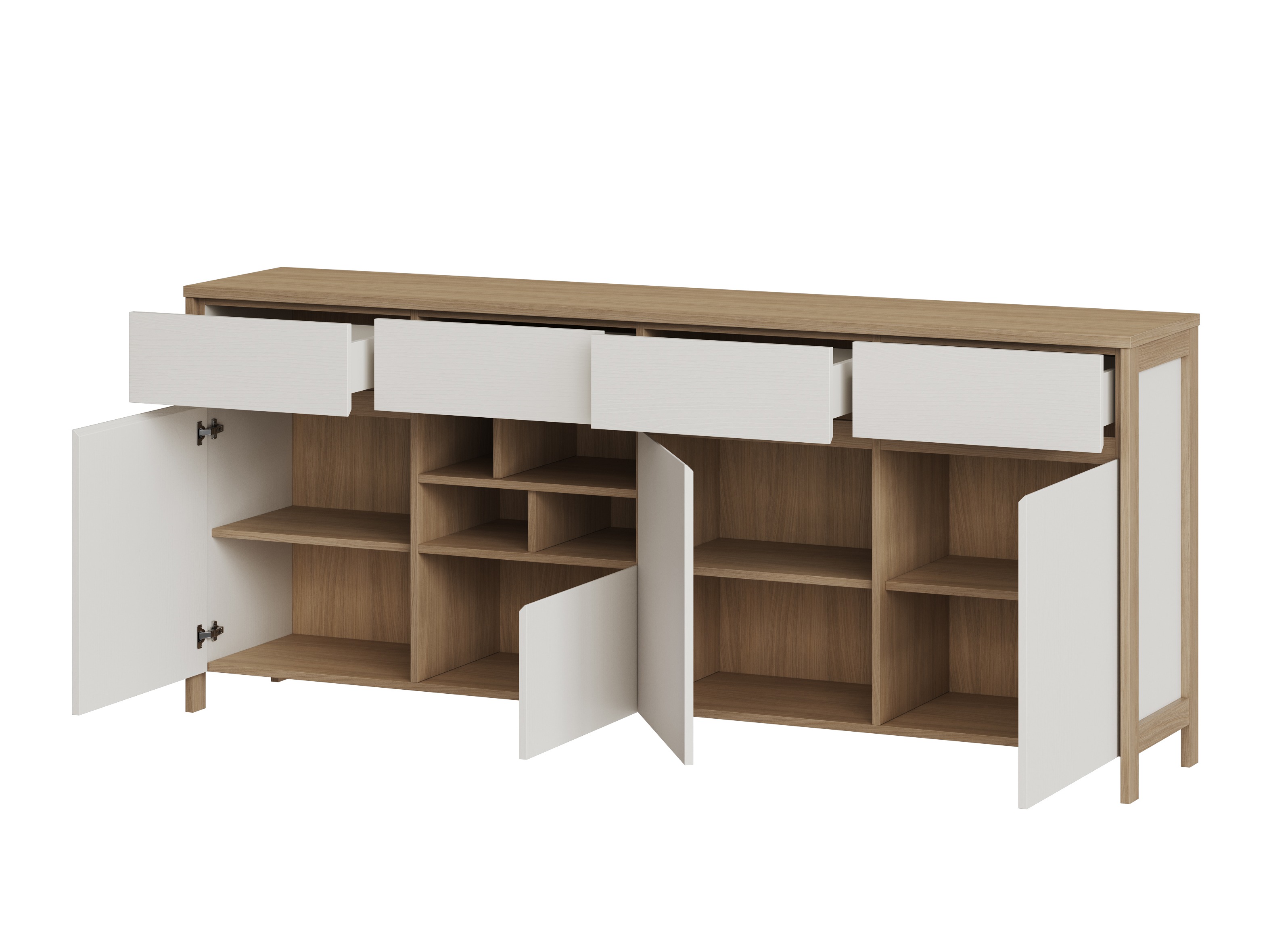 Ladekast Fermaru 105 (Wit + Eiken)