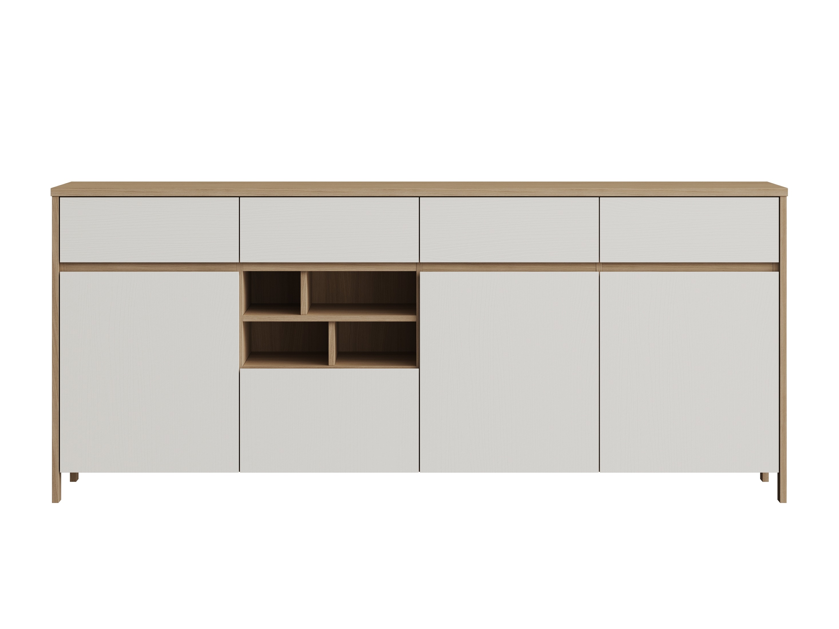 Ladekast Fermaru 105 (Wit + Eiken)