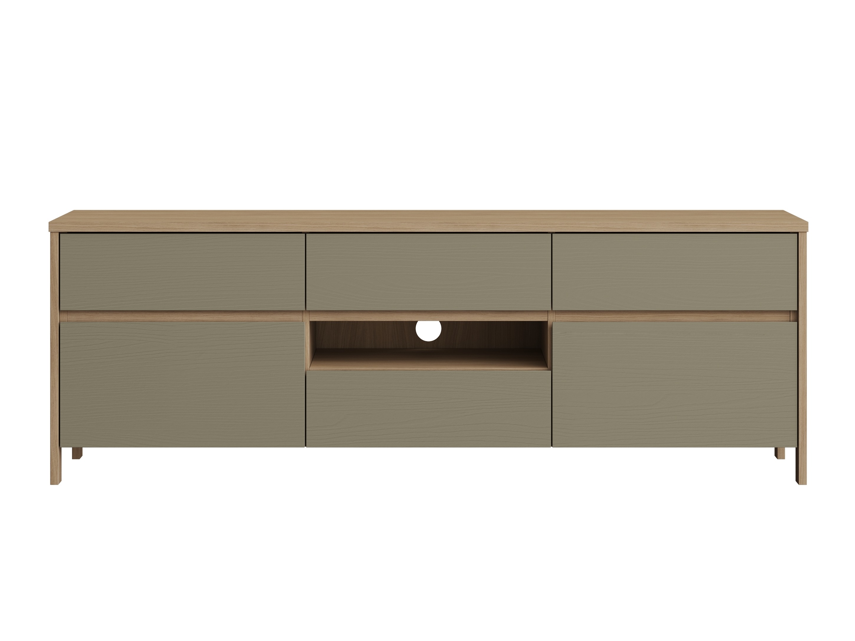 TV-meubel Fermaru 102 (Stoffig groen + Eiken)