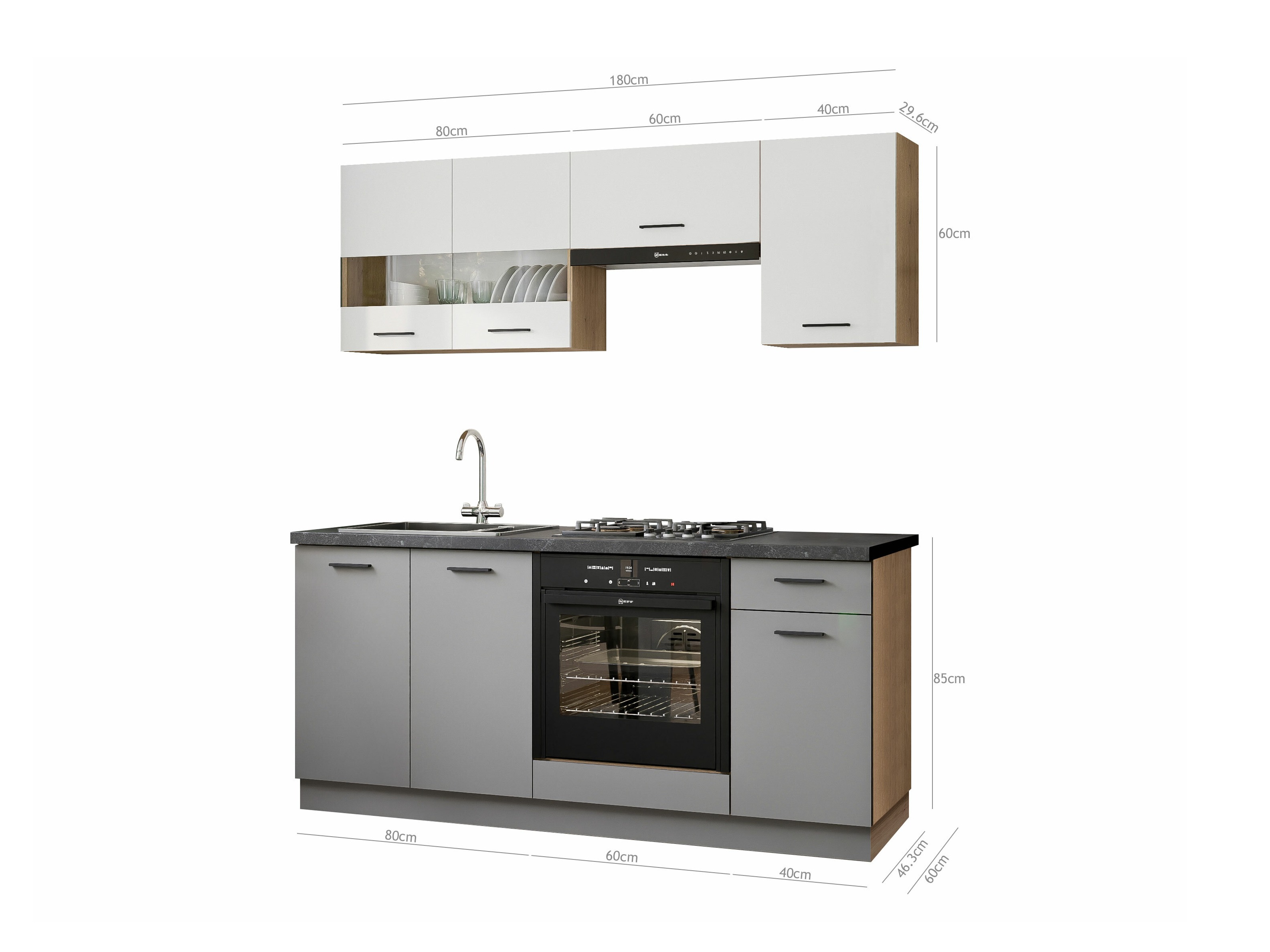 Modulaire keukenset Ati White Grey 117