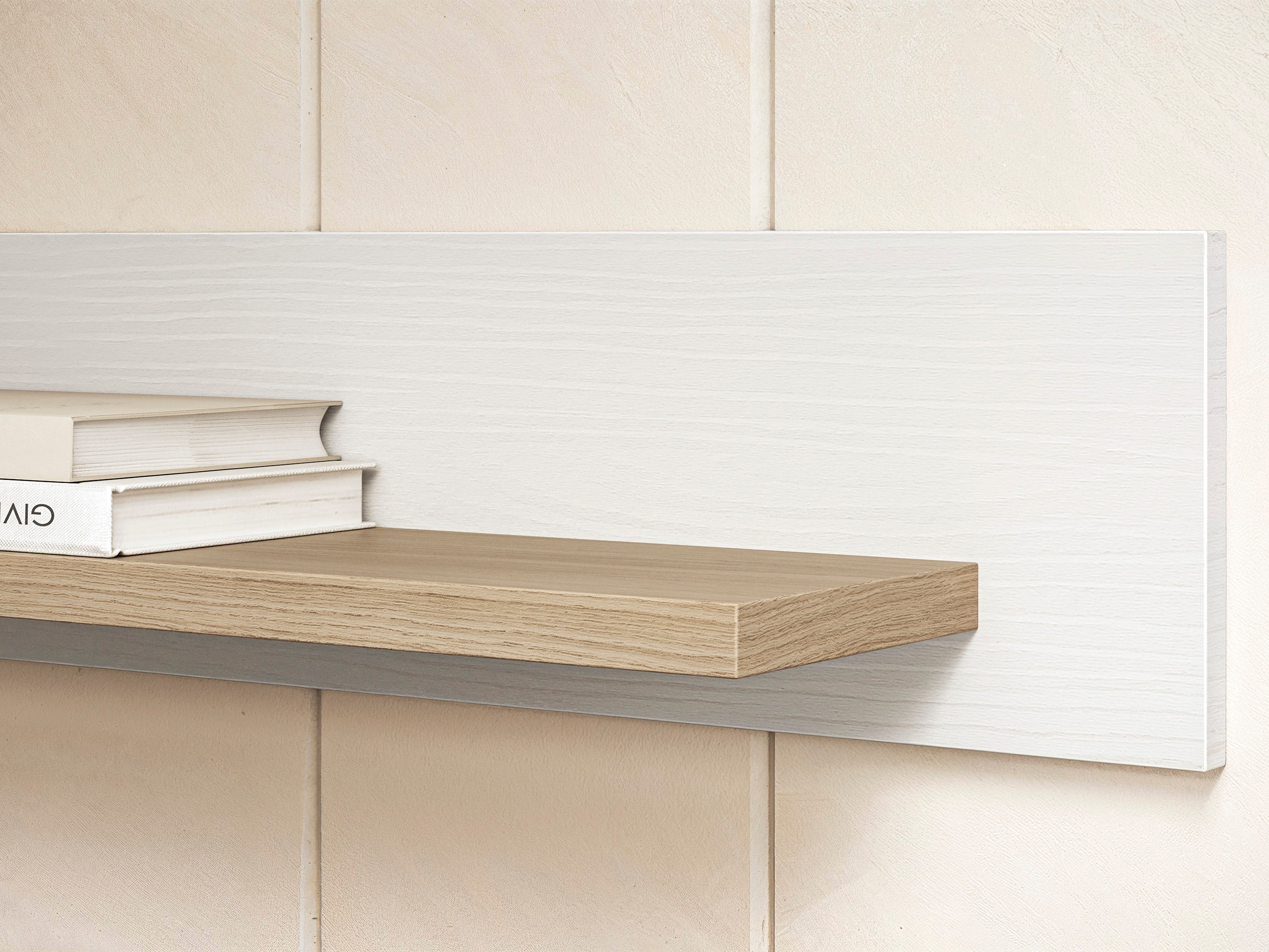 Wandplank Fermaru 108 (Wit + Eiken)