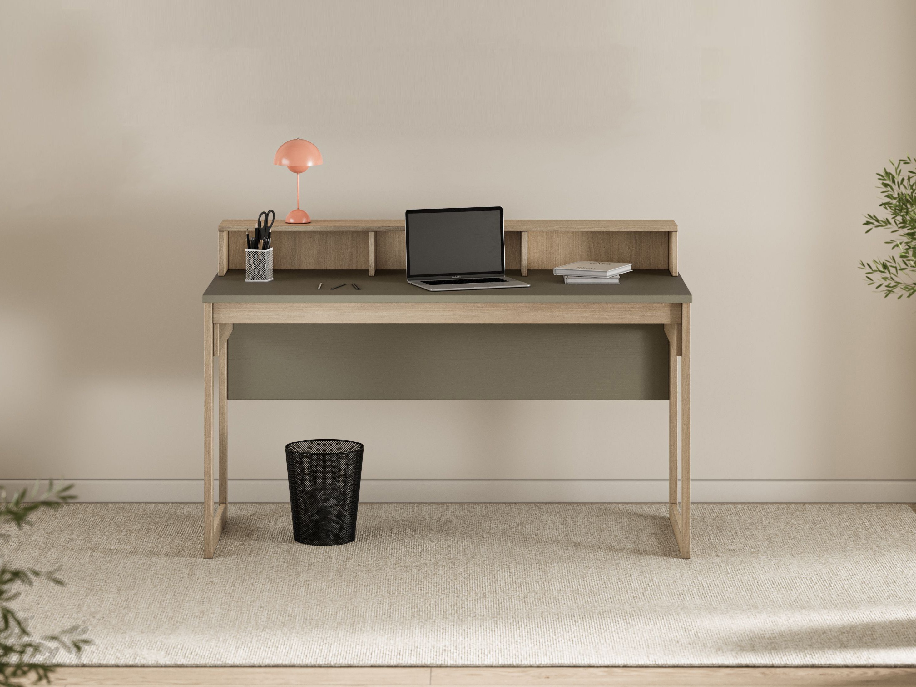 Bureau Fermaru 115 (Stoffig groen + Eiken)