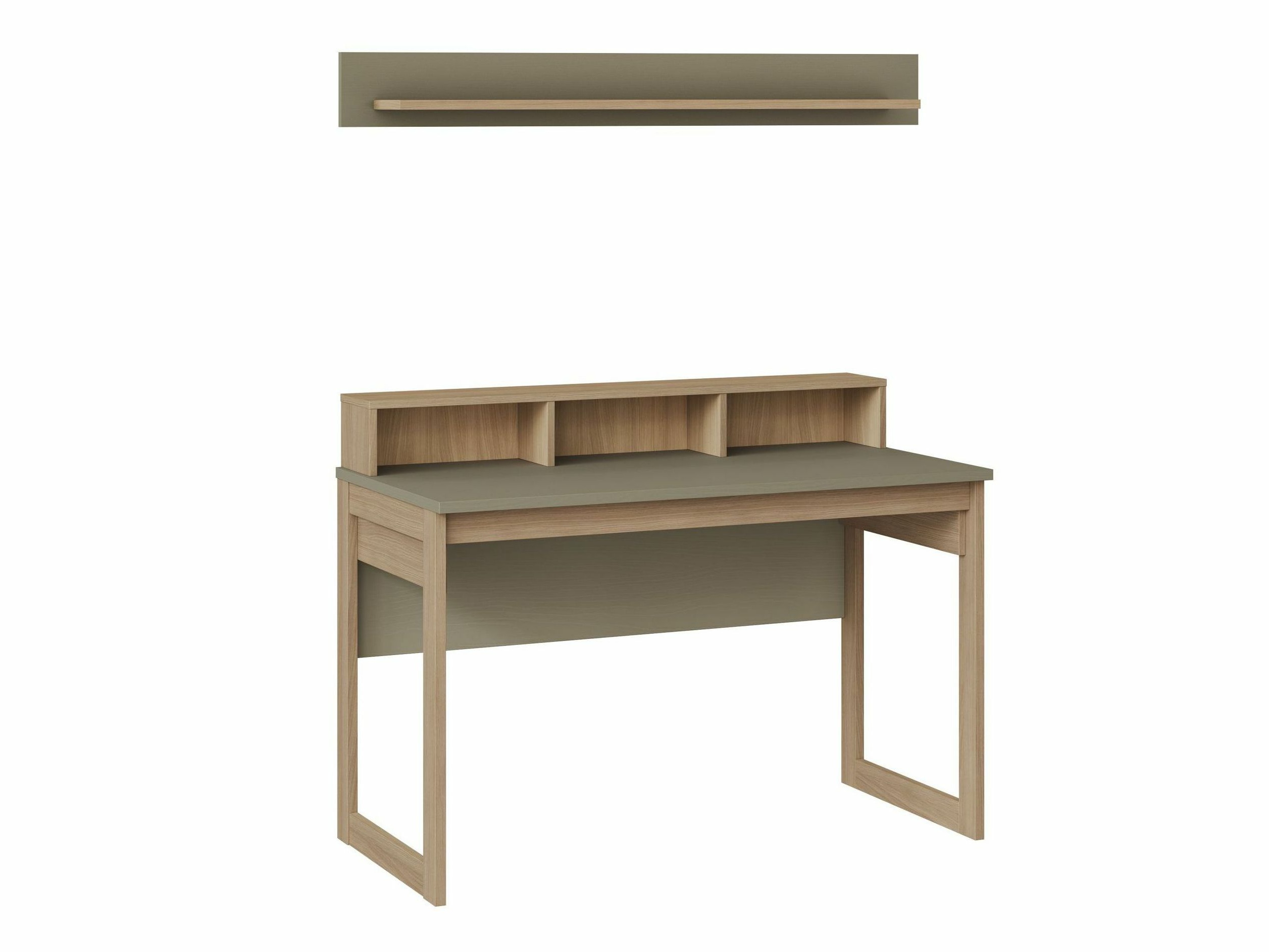 Bureau Fermaru 115 (Stoffig groen + Eiken)