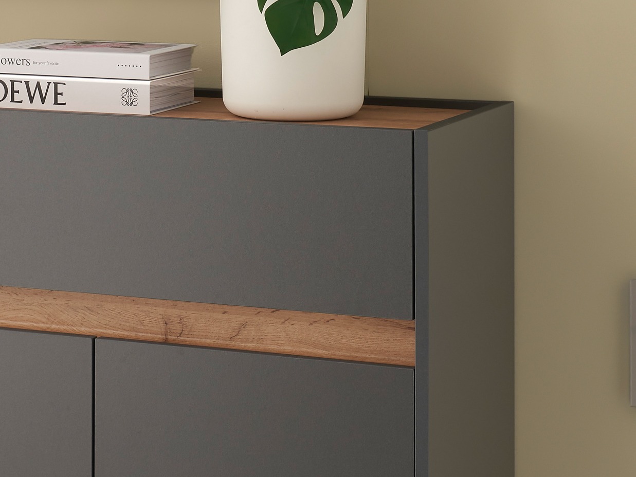 Gangmeubelset Elbsori 176 (Antraciet + Wotan eik)