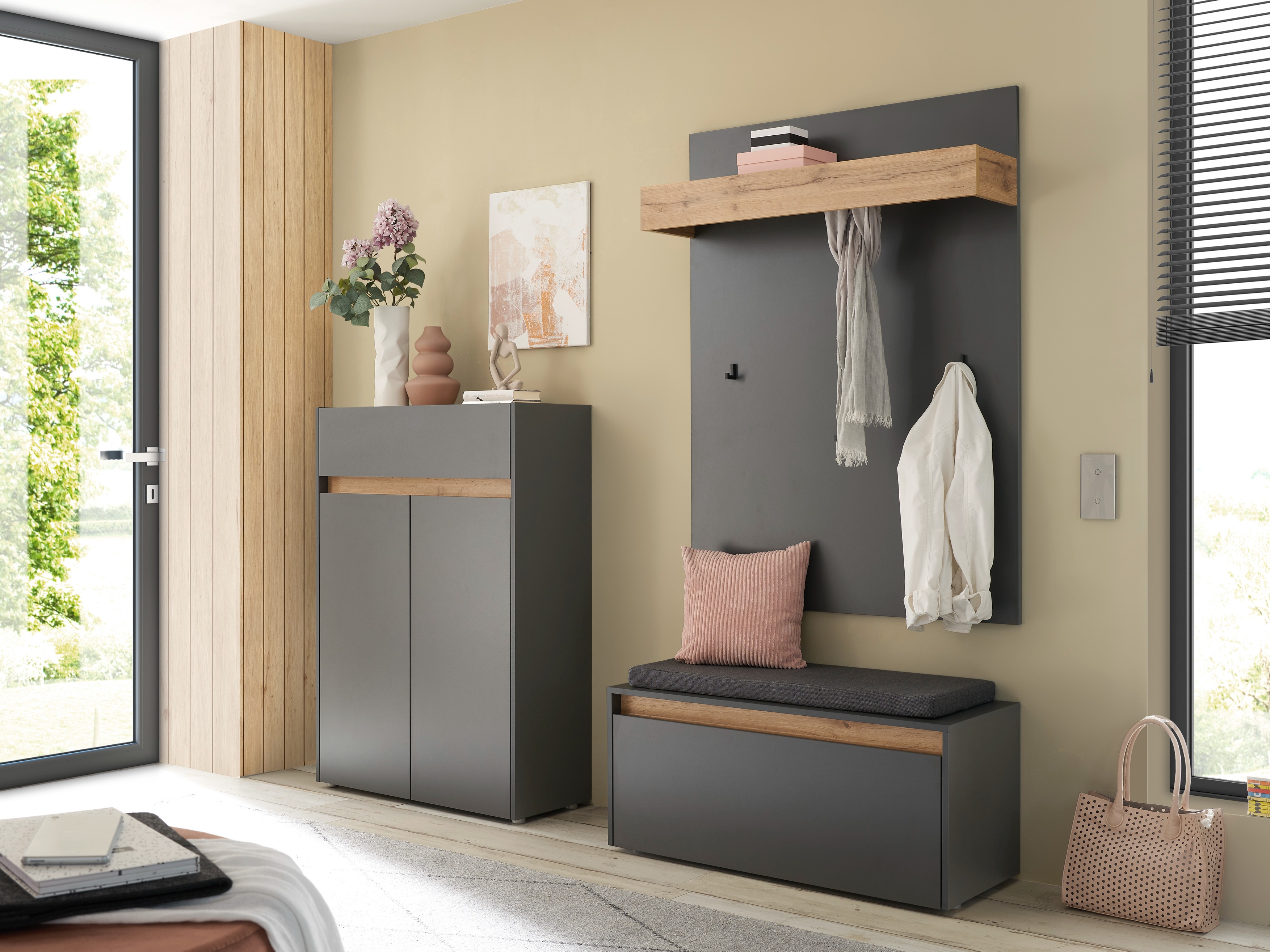 Schoenplank Elbsori 173 (Antraciet + Wotan eik)