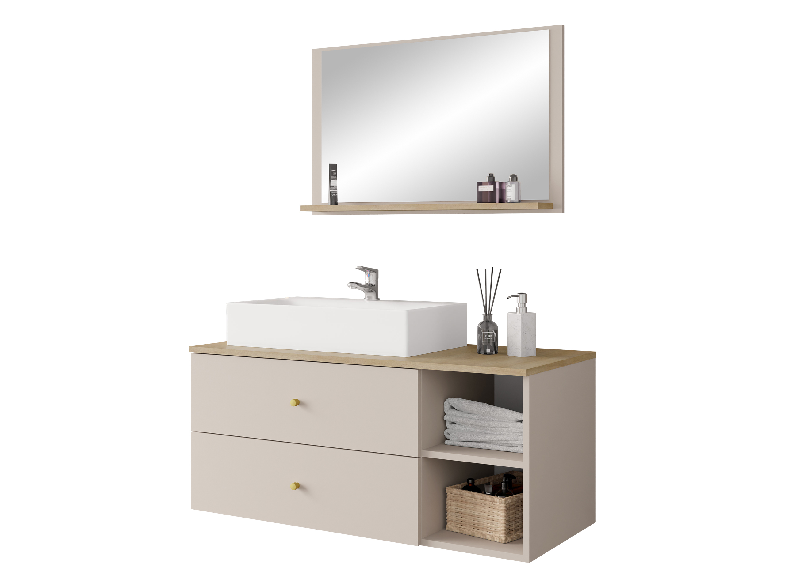 Badkamerset Ophruvi 100 (Lichtbruin)