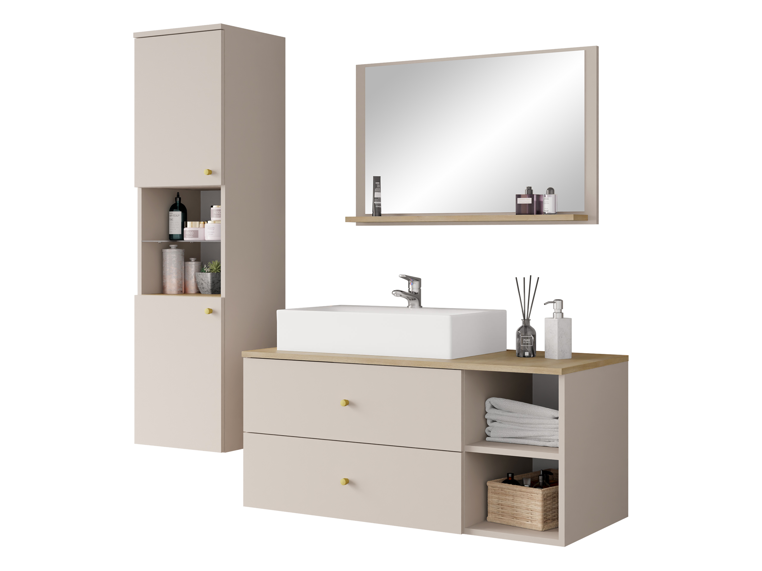 Badkamerset Ophruvi 101 (Lichtbruin)