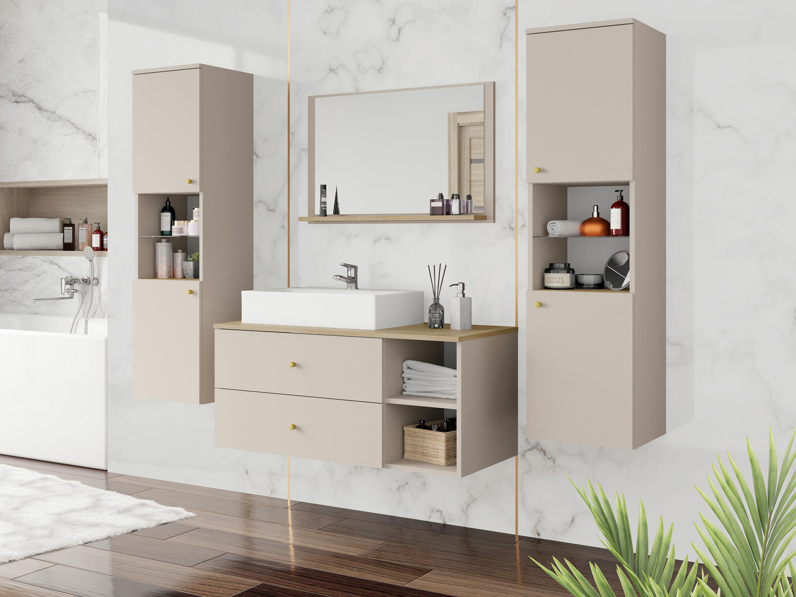 Badkamerset Ophruvi 102 (Lichtbruin)