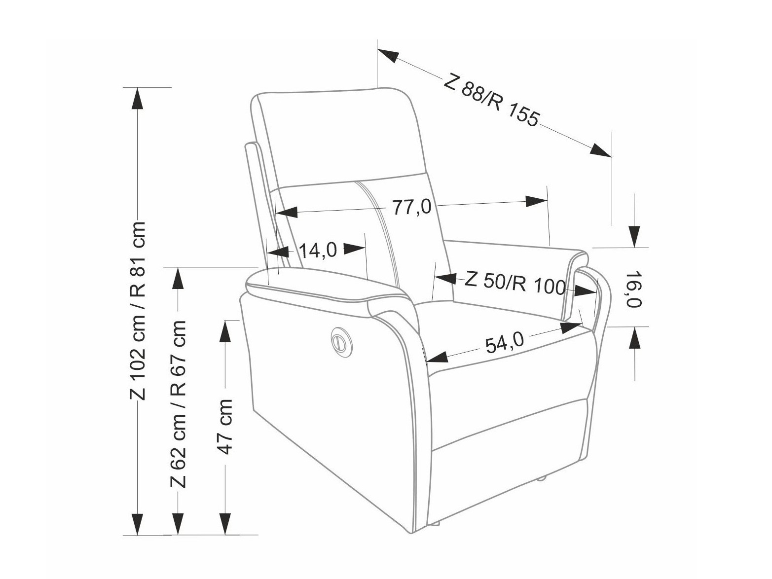 Relaxfauteuil Houston 2074
