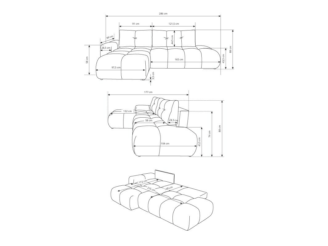 Hoekbank Kingston 156 (Flow 16)