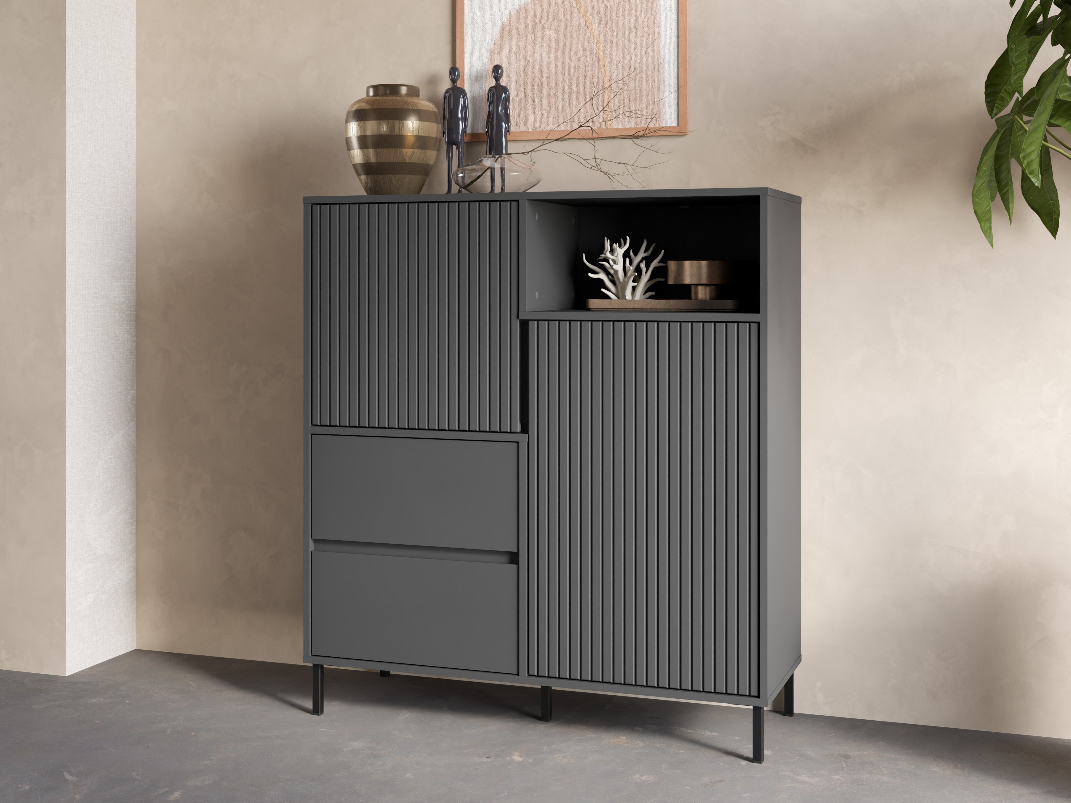 Ladekast Ruvrevi 104 (Antraciet)