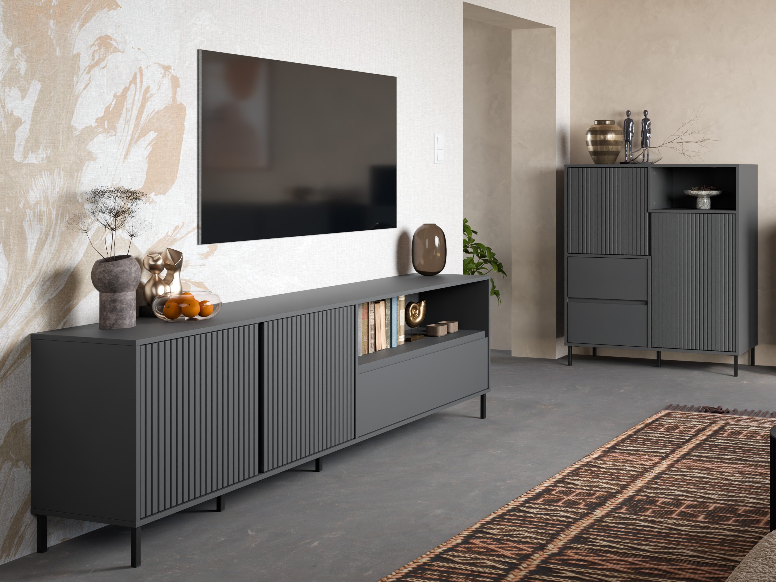 Woonkamerset Ruvrevi 105 (Antraciet)