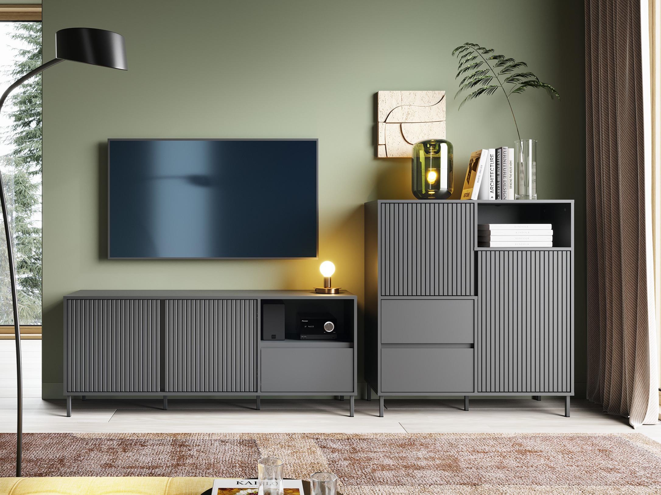 Woonkamerset Ruvrevi 106 (Antraciet)