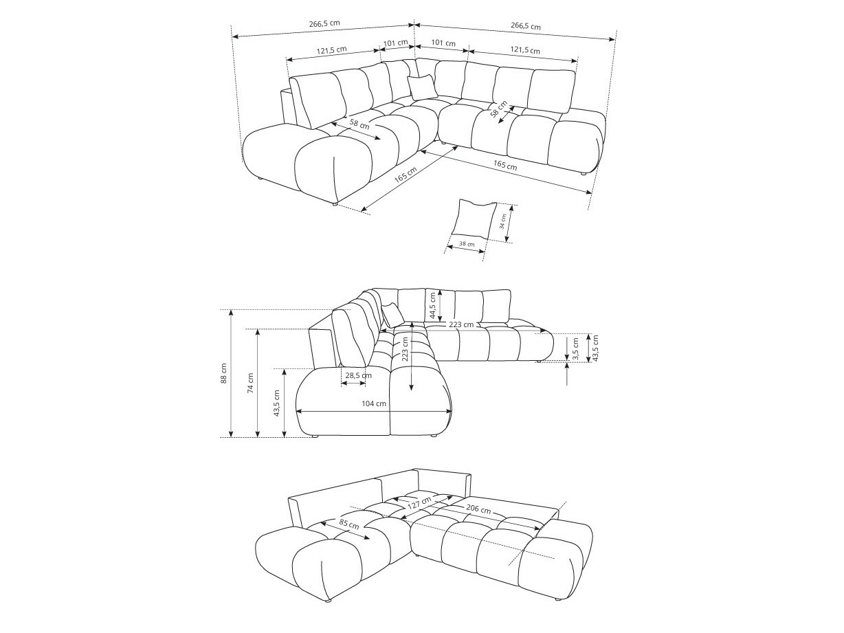 Hoekbank Kingston 197 (Flow 09)