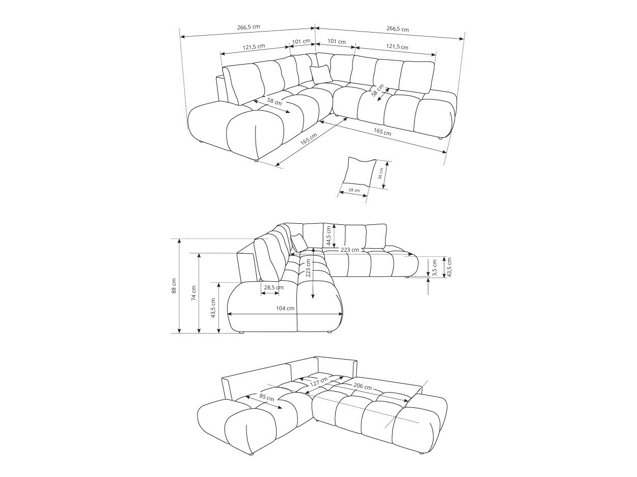 Hoekbank Kingston 197 (Flow 17)