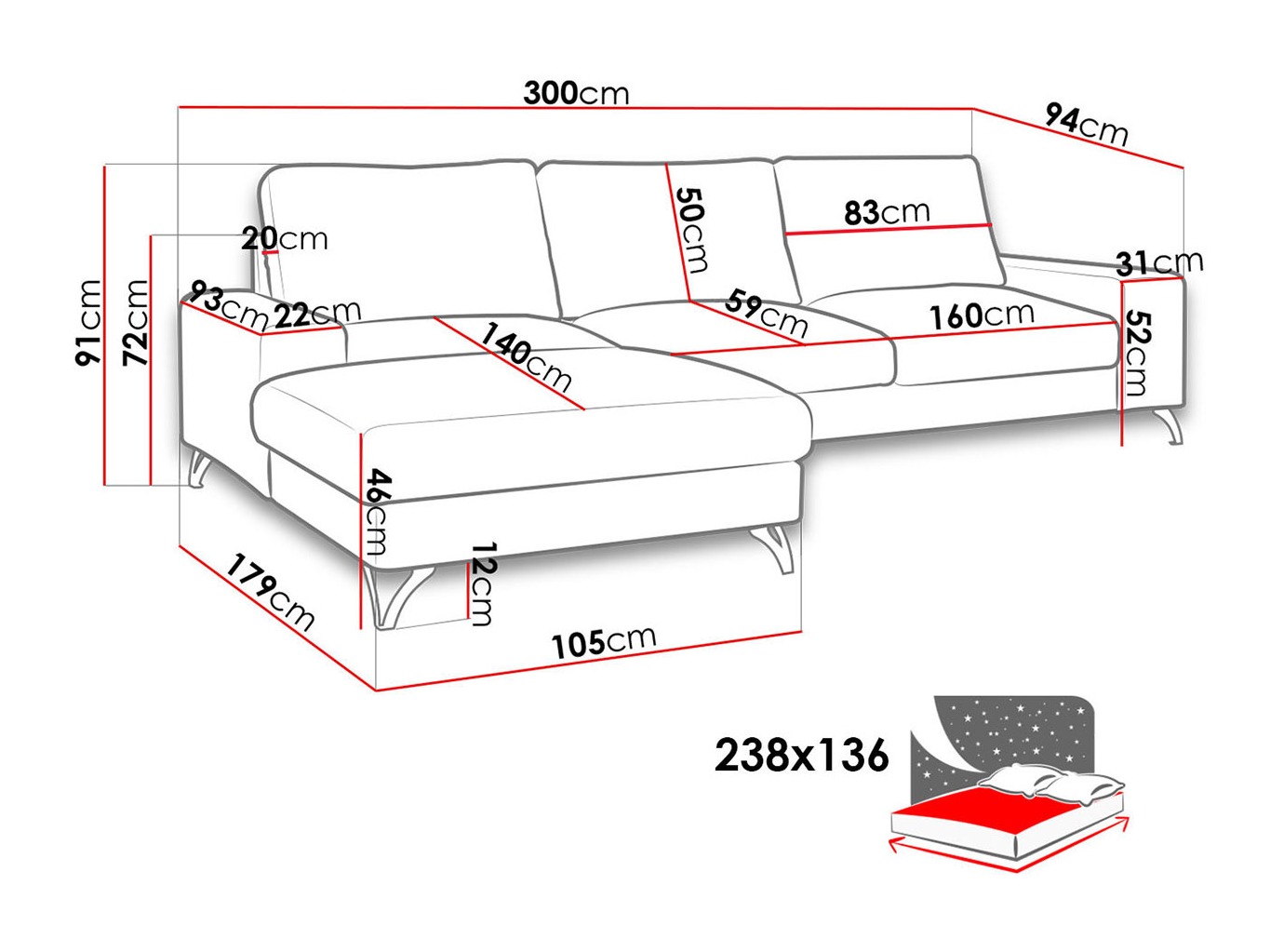 Hoekbank ComfiDream Lyrana I (Verita 11)