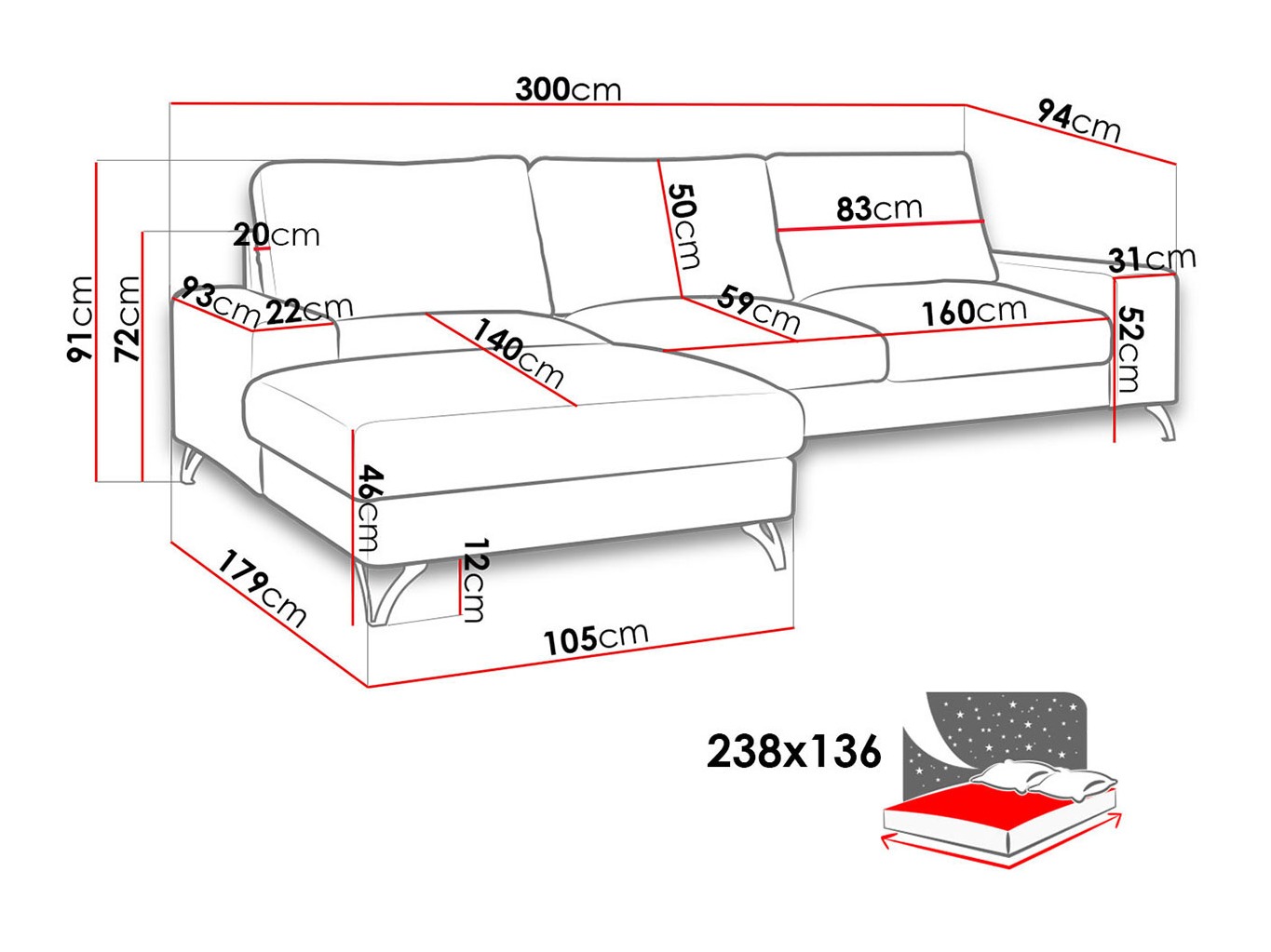 Hoekbank ComfiDream Lyrana I (Verita 28)