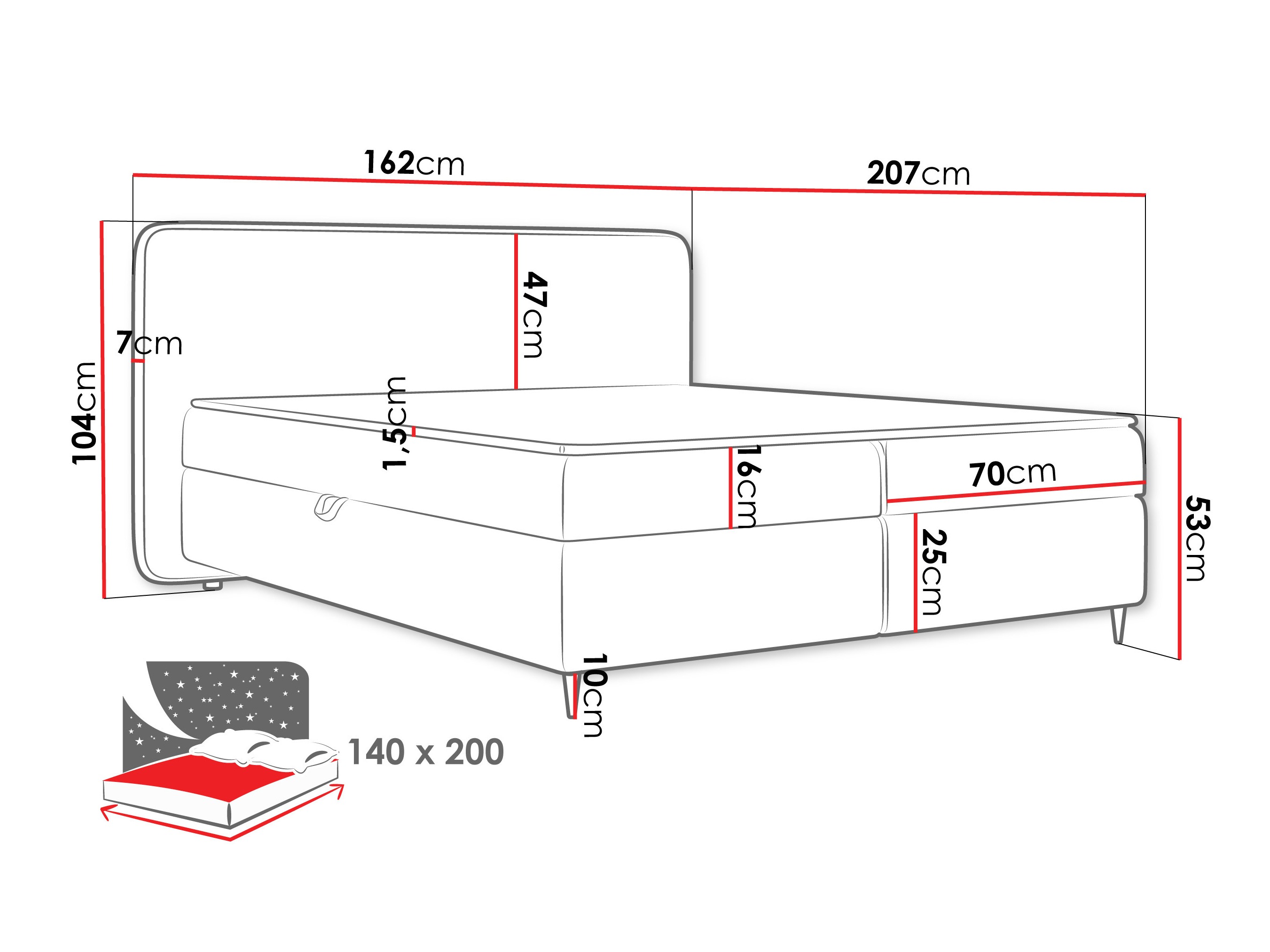 Boxspring Stonecrest 108 (Taro 33)