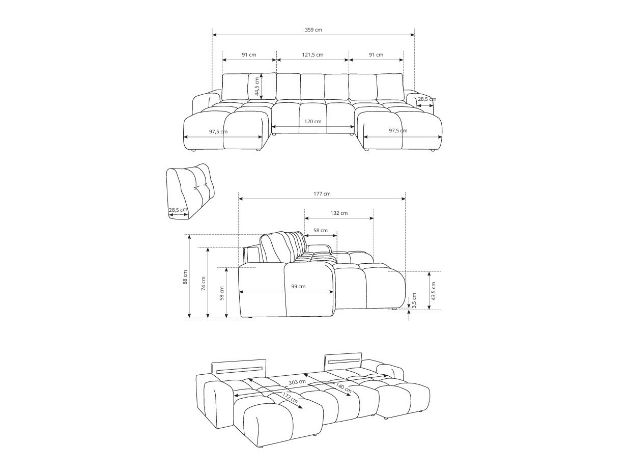 Hoekbank Kingston 198 (Curio 20)