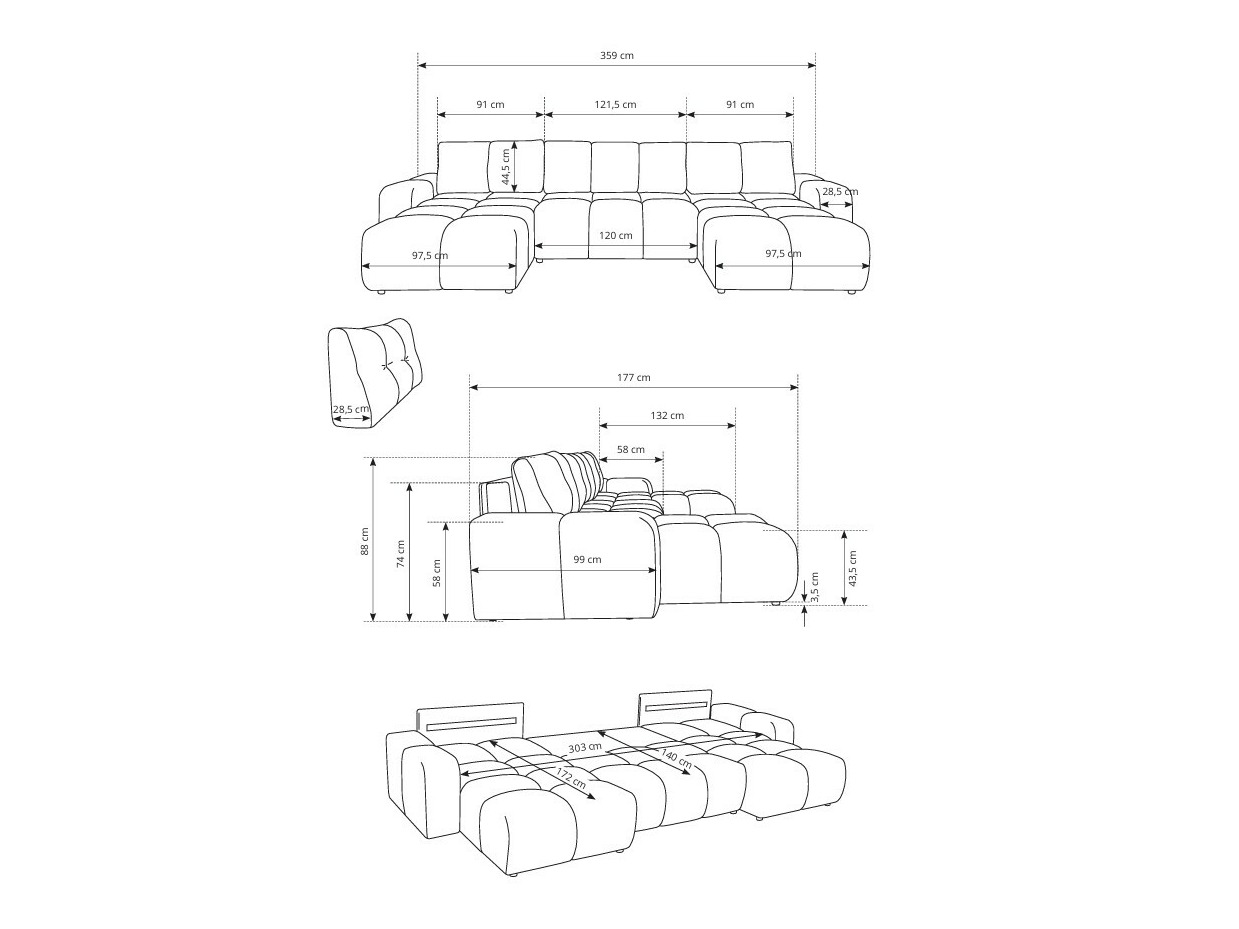 Hoekbank Kingston 198 (Curio 80)