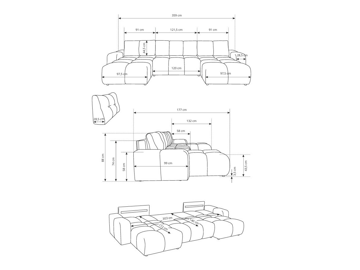 Hoekbank Kingston 198 (Curio 83)