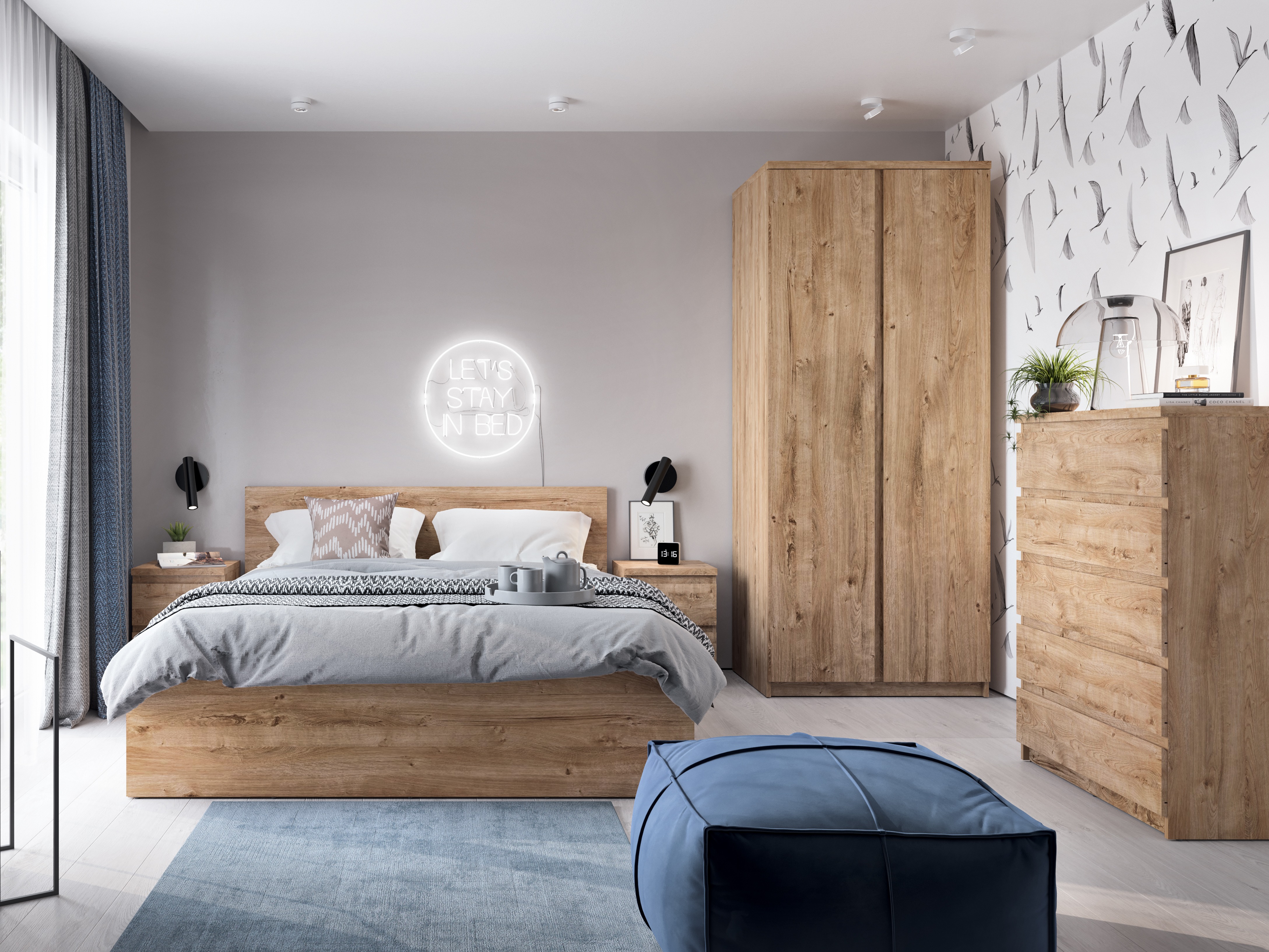 Bed Merfere 131 (Eiken)