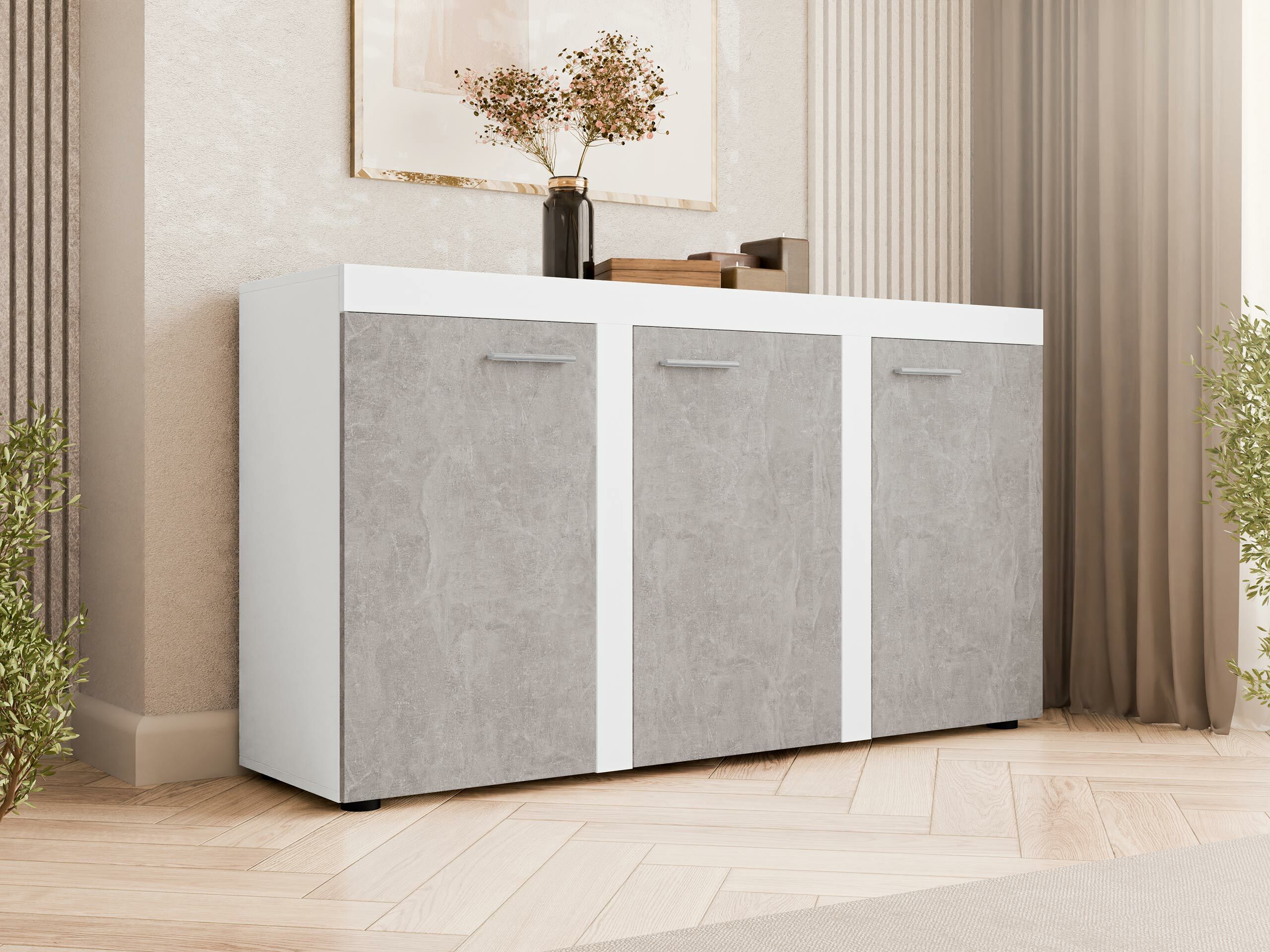 Dressoir Tucson 121 (Wit + Beton)