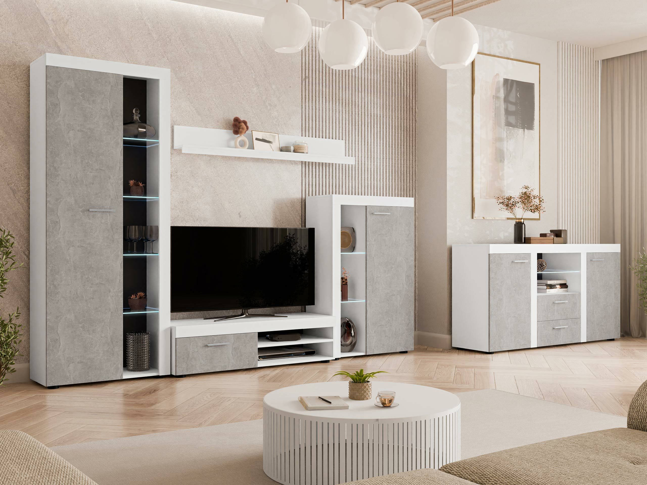 Ladekast Tucson 104 (Wit + Beton)