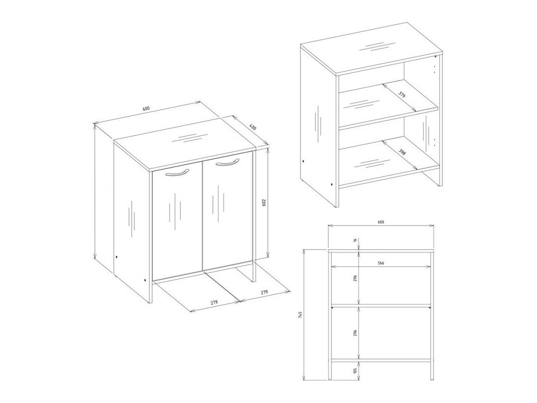 Staand badkamermeubel voor een wastafel Servou 104