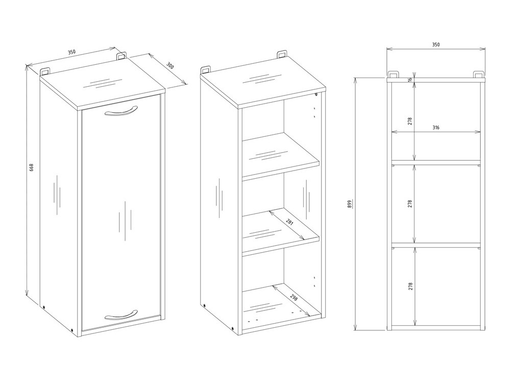 Wand badkamermeubel Servou 107