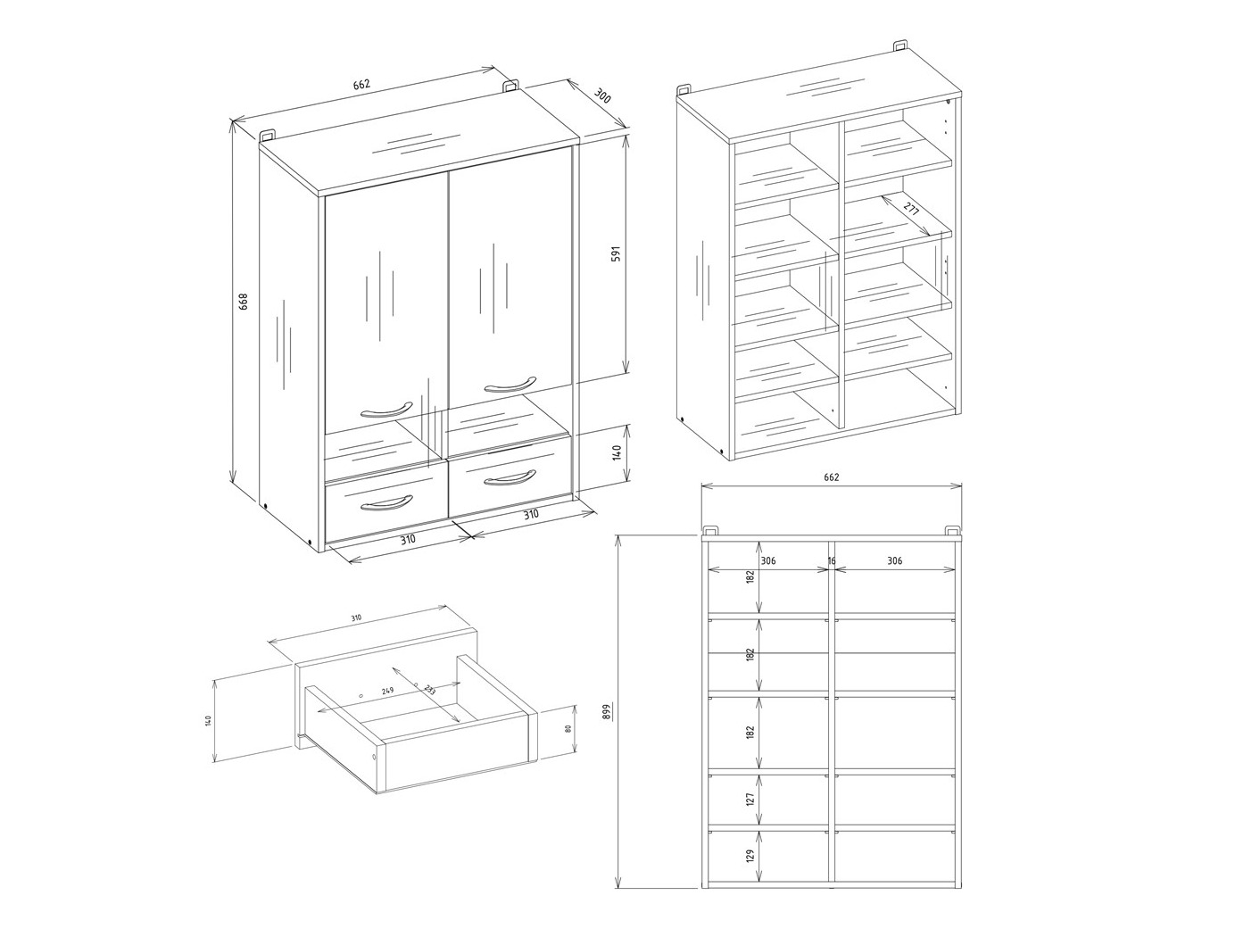 Wand badkamermeubel Servou 116 (Wit)