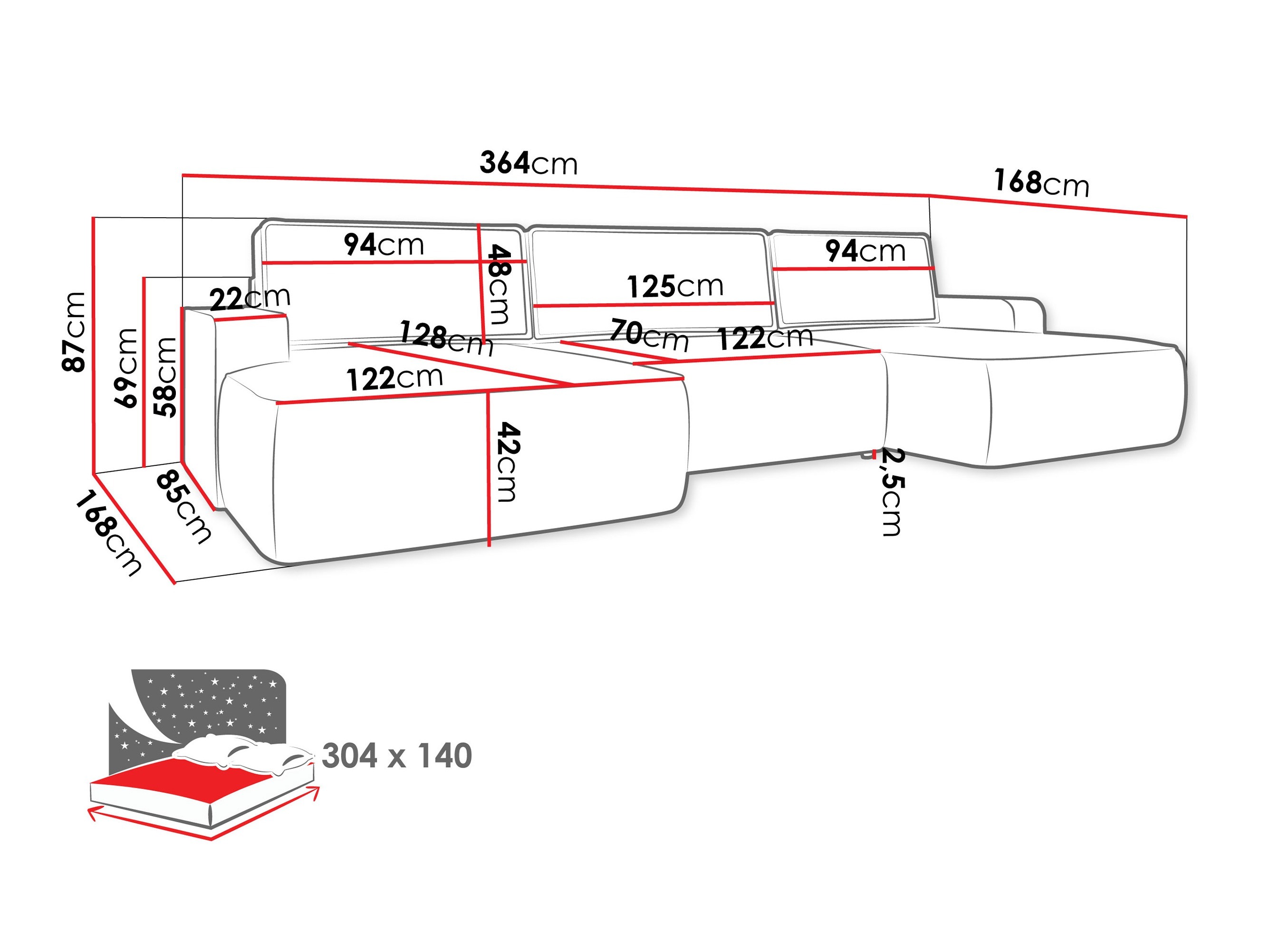 Hoekbank Bountiful 106 (Velo 621)