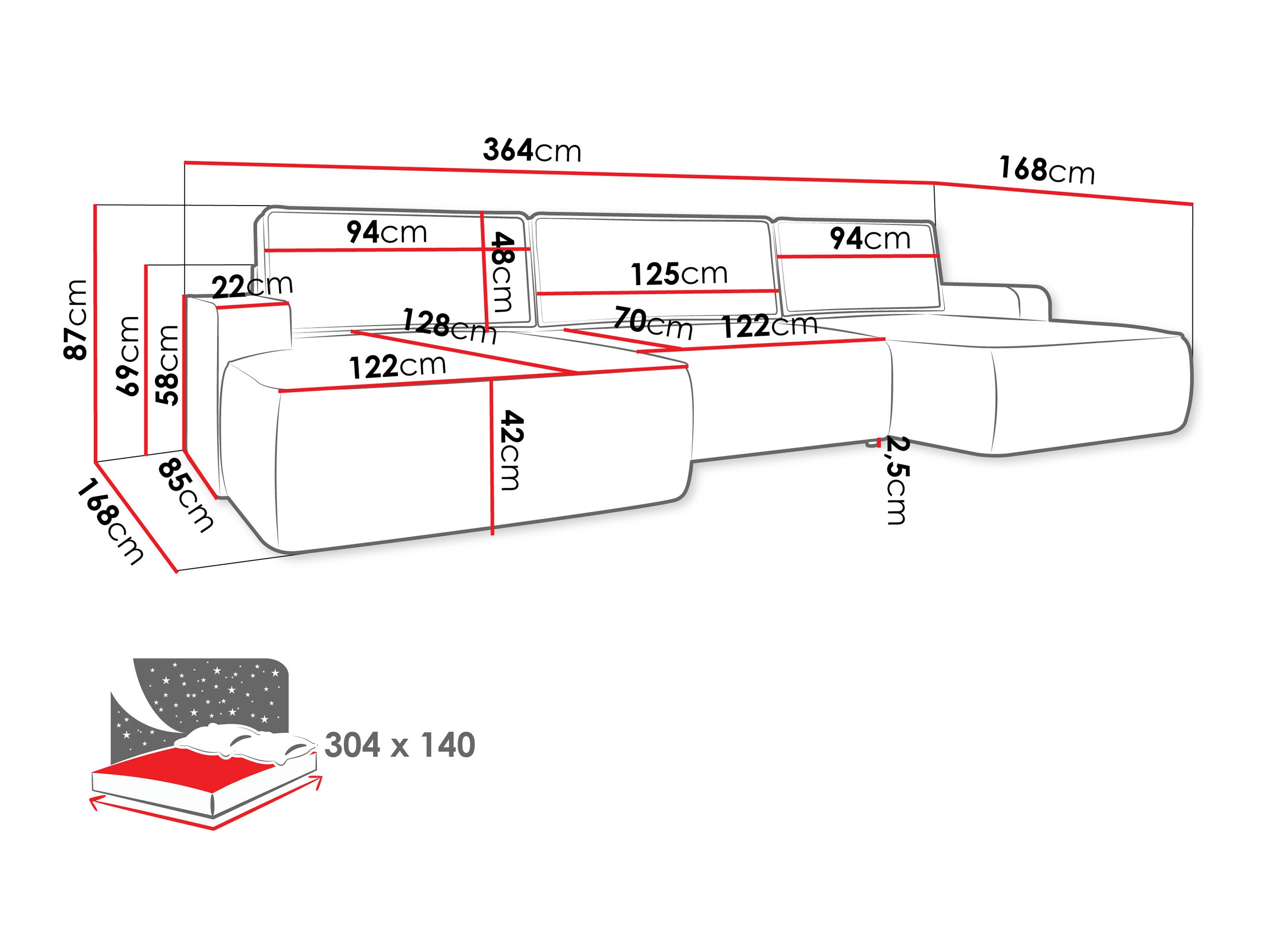 Hoekbank Bountiful 106 (Velo 633)