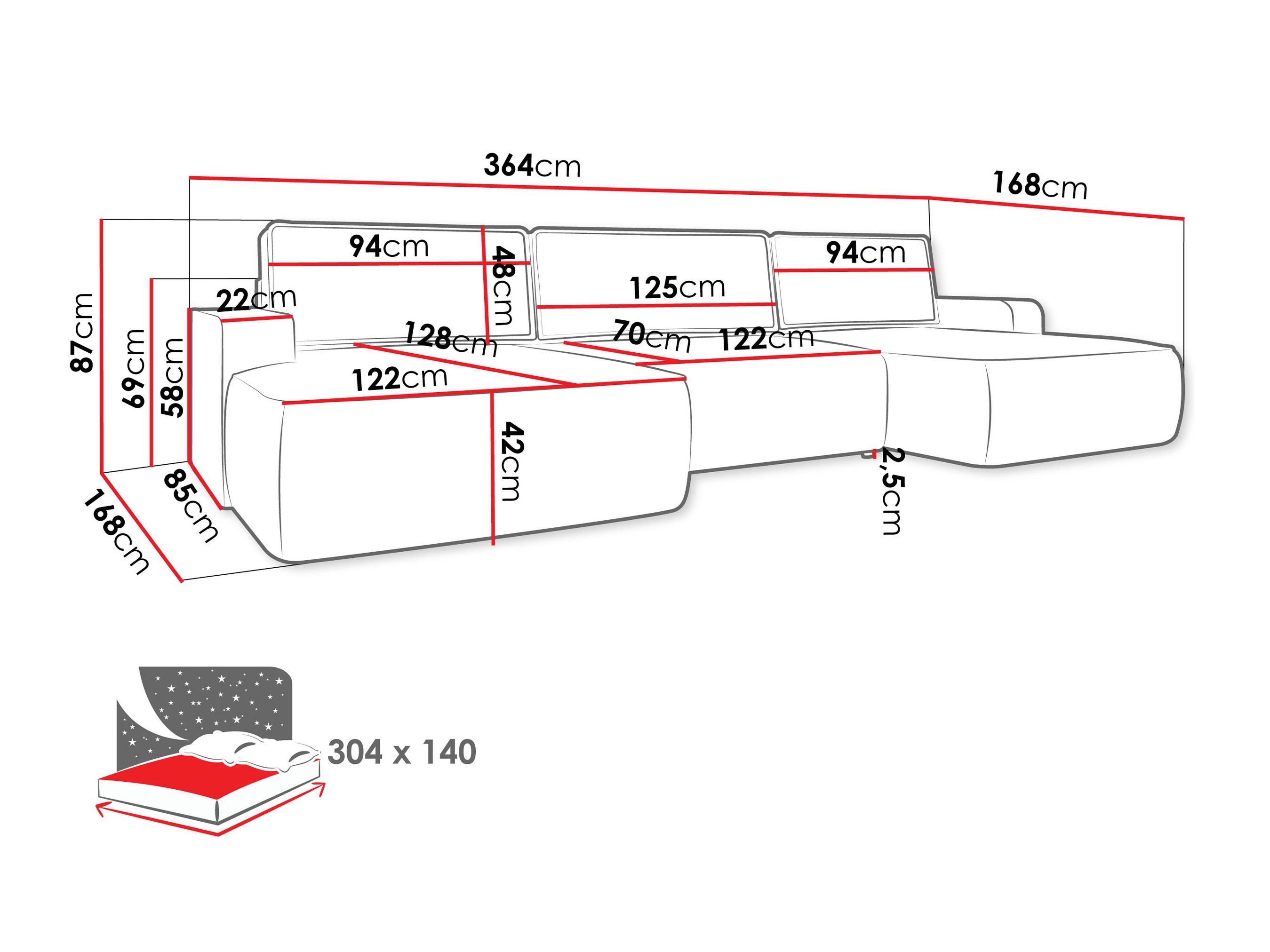 Hoekbank Bountiful 106 (Velo 635)