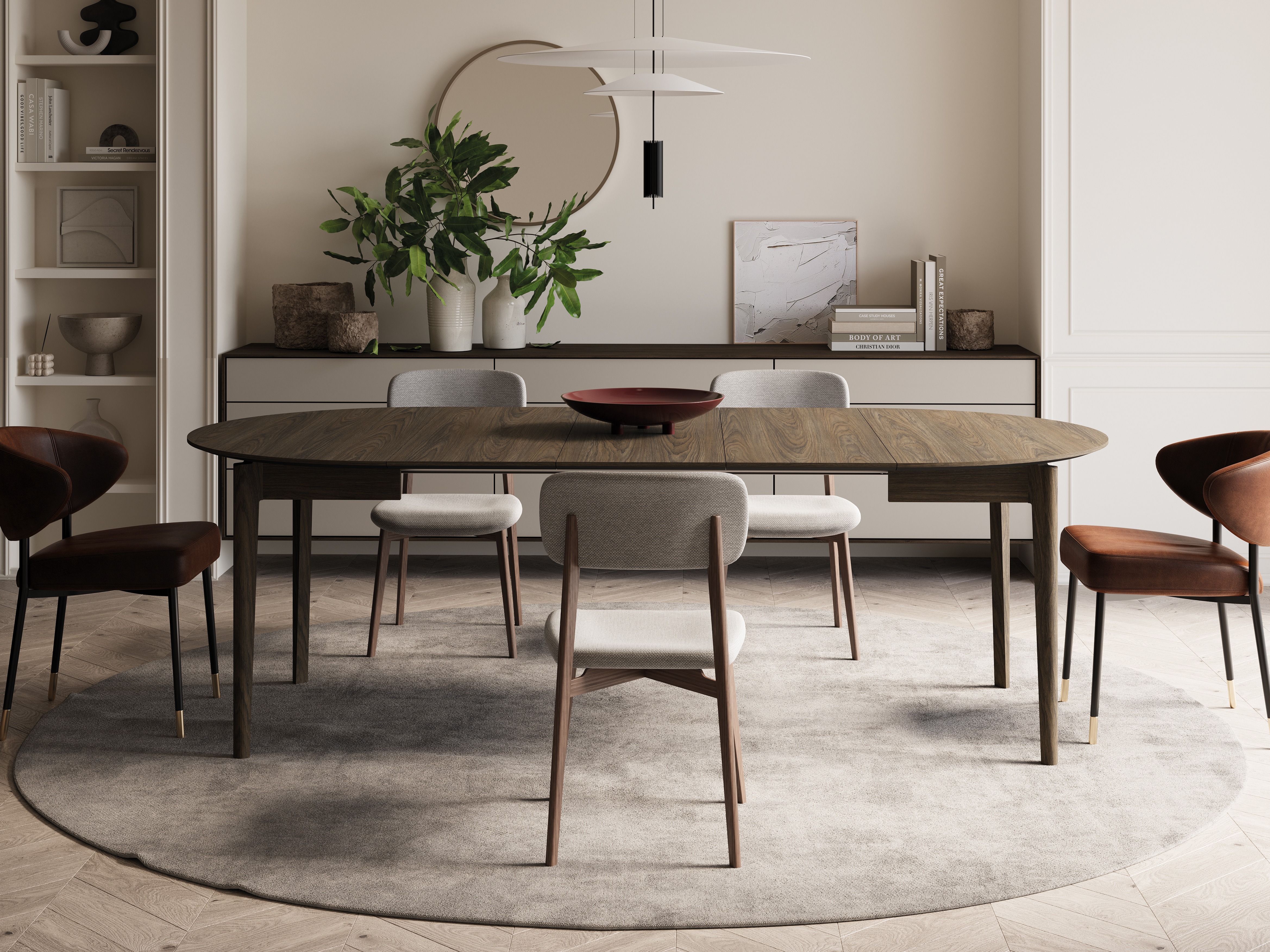 Tafel Fresno 180 (Donkere eik)