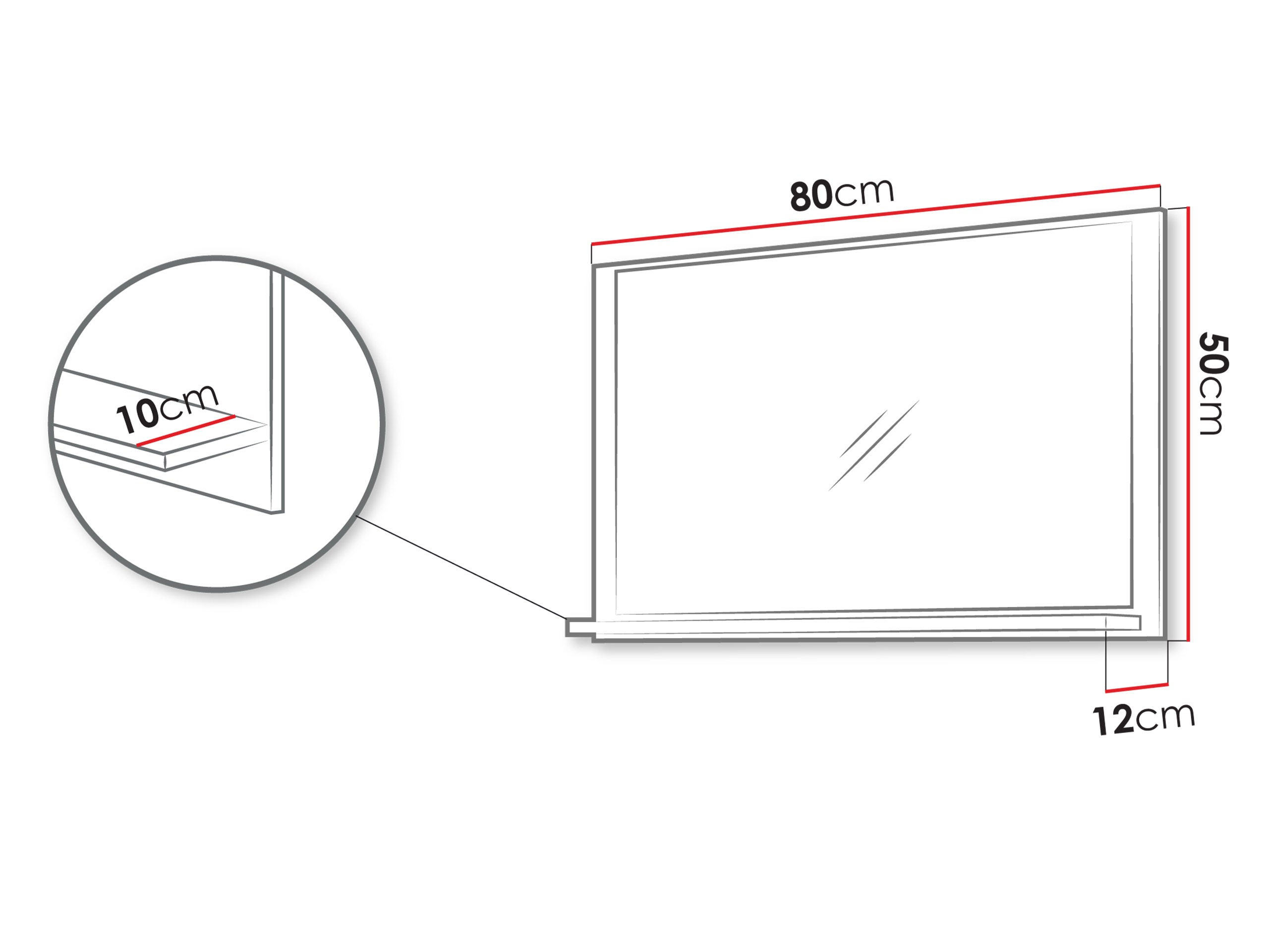 Badkamer spiegel Providence 195 (Notenhout)