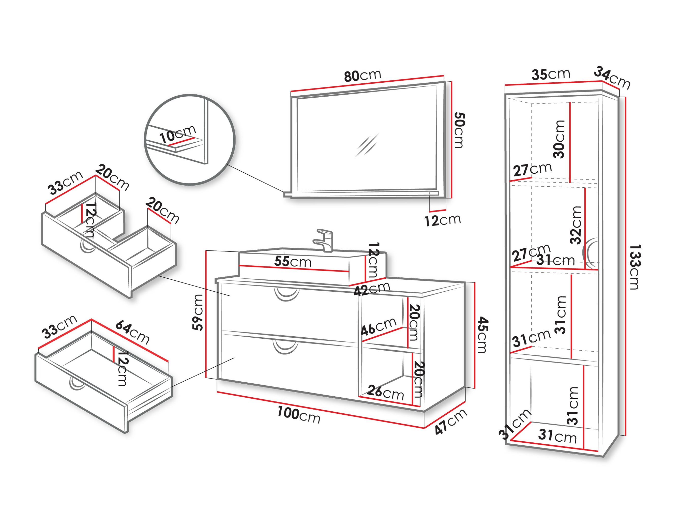 Badkamerset Providence 196 (Kasjmier)