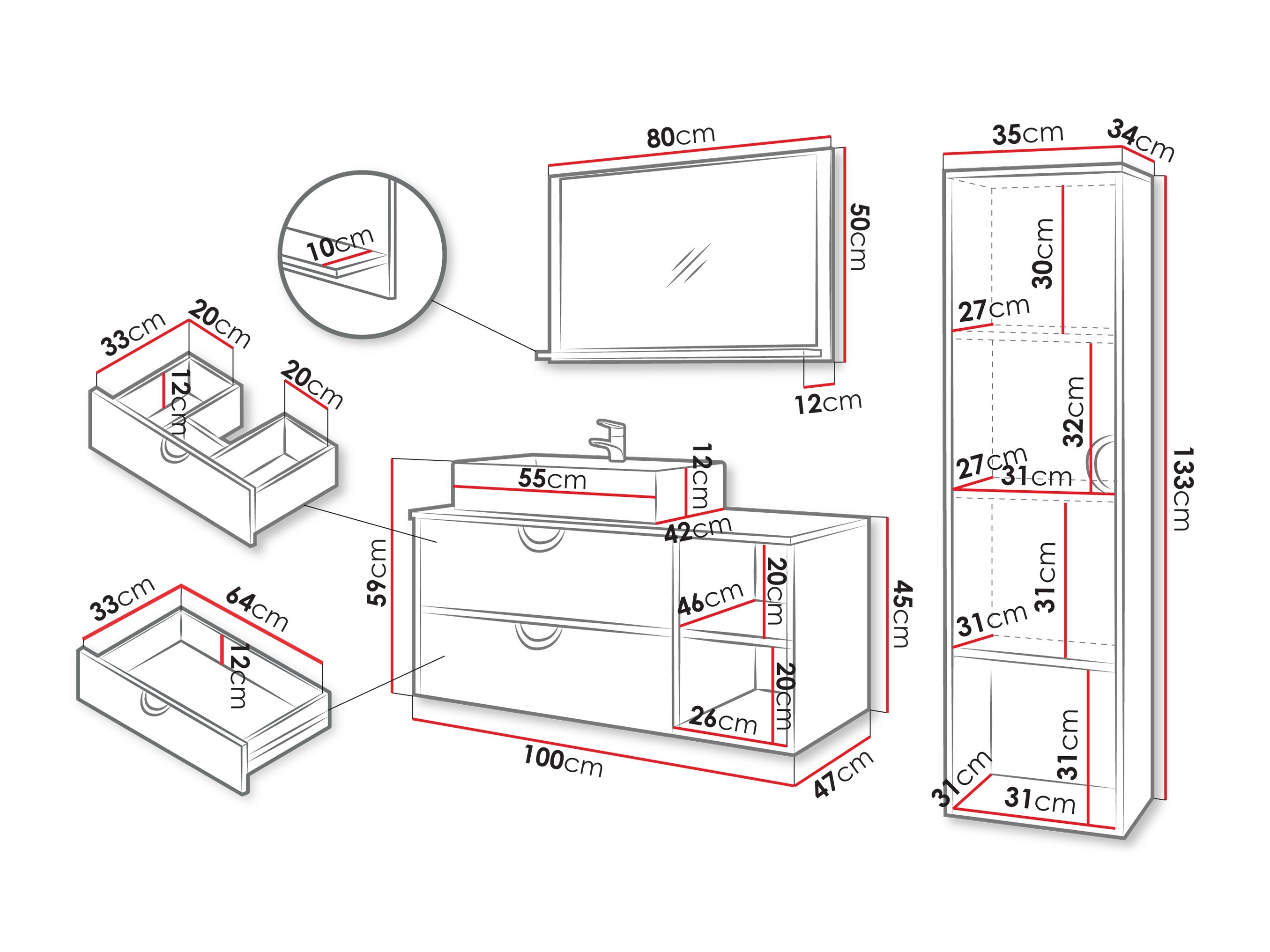 Badkamerset Providence 196 (Kasjmier)