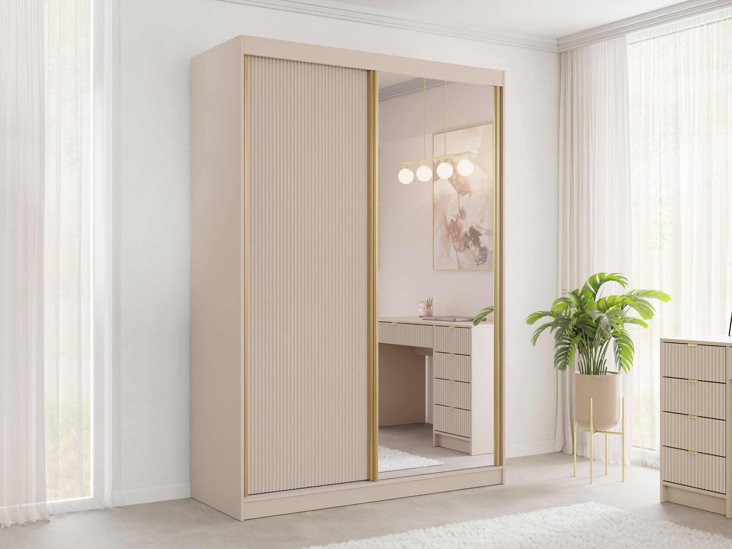Kledingkast Comfivo Larmire 124 (Beige)