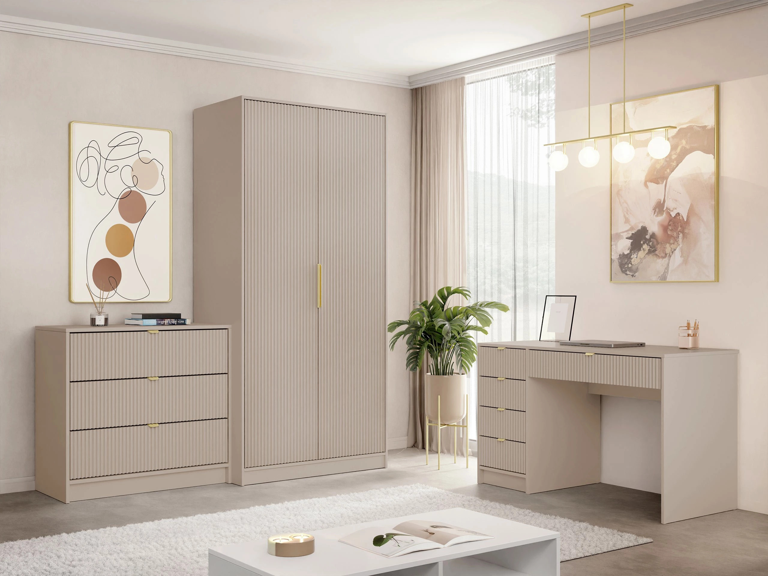 Kledingkast Comfivo Papilio II (Beige)