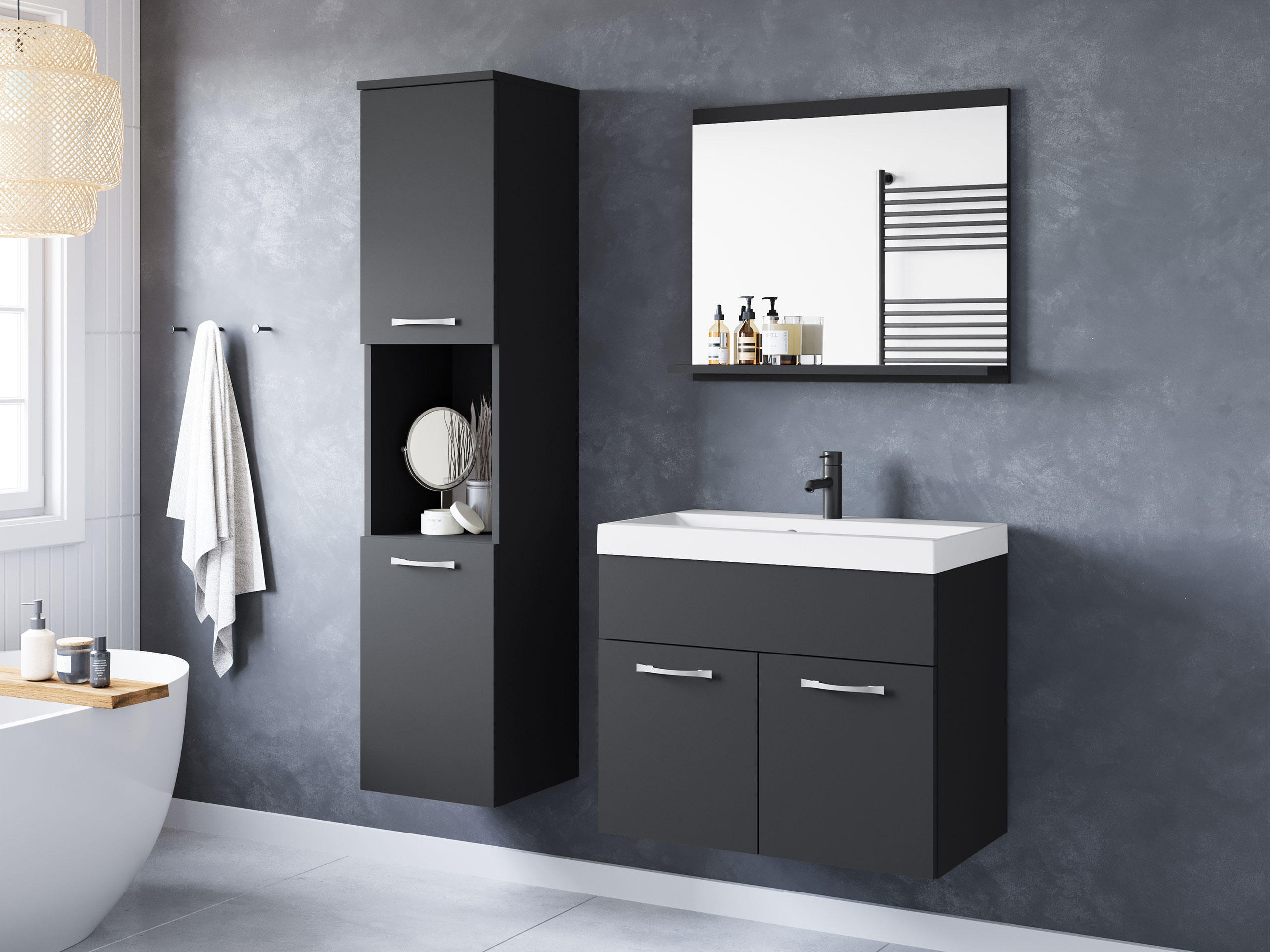 Badkamerset Sarasota 122 (Grafiet)