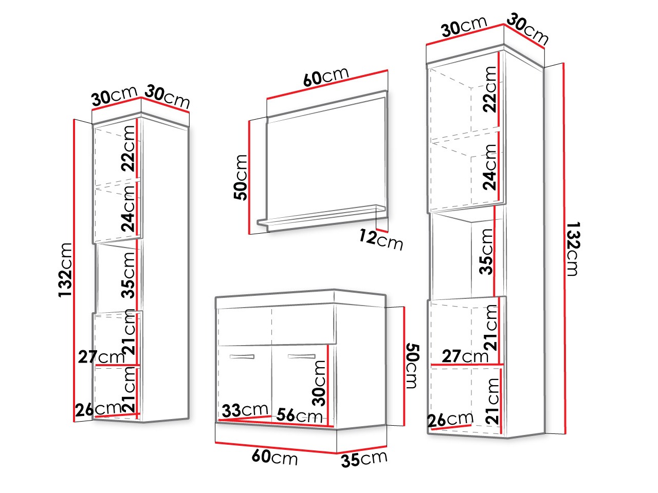 Badkamerset Sarasota 123 (Kasjmier)