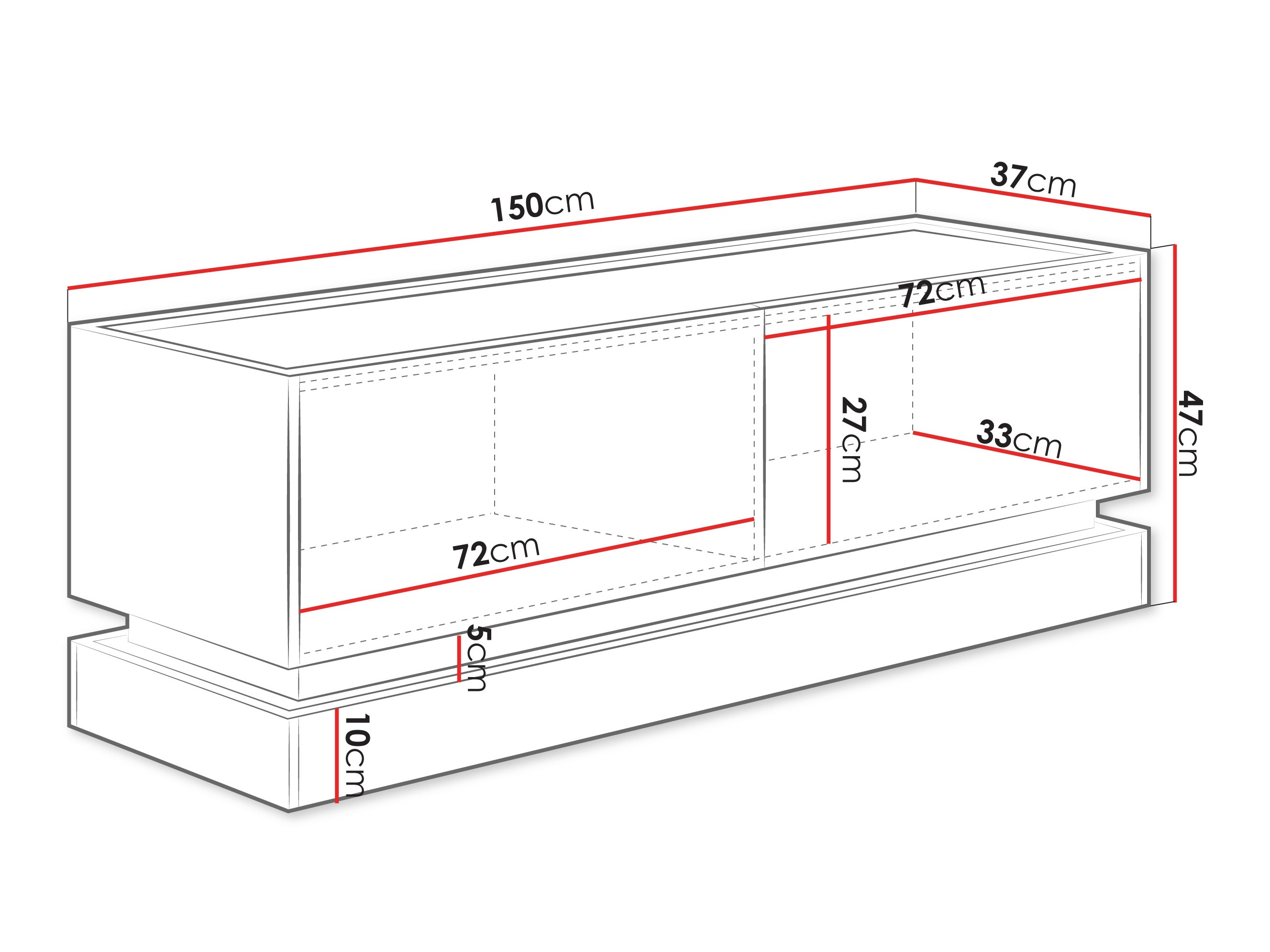 TV-meubel Comfivo Dalvenu 105 (Zwart + Eiken)
