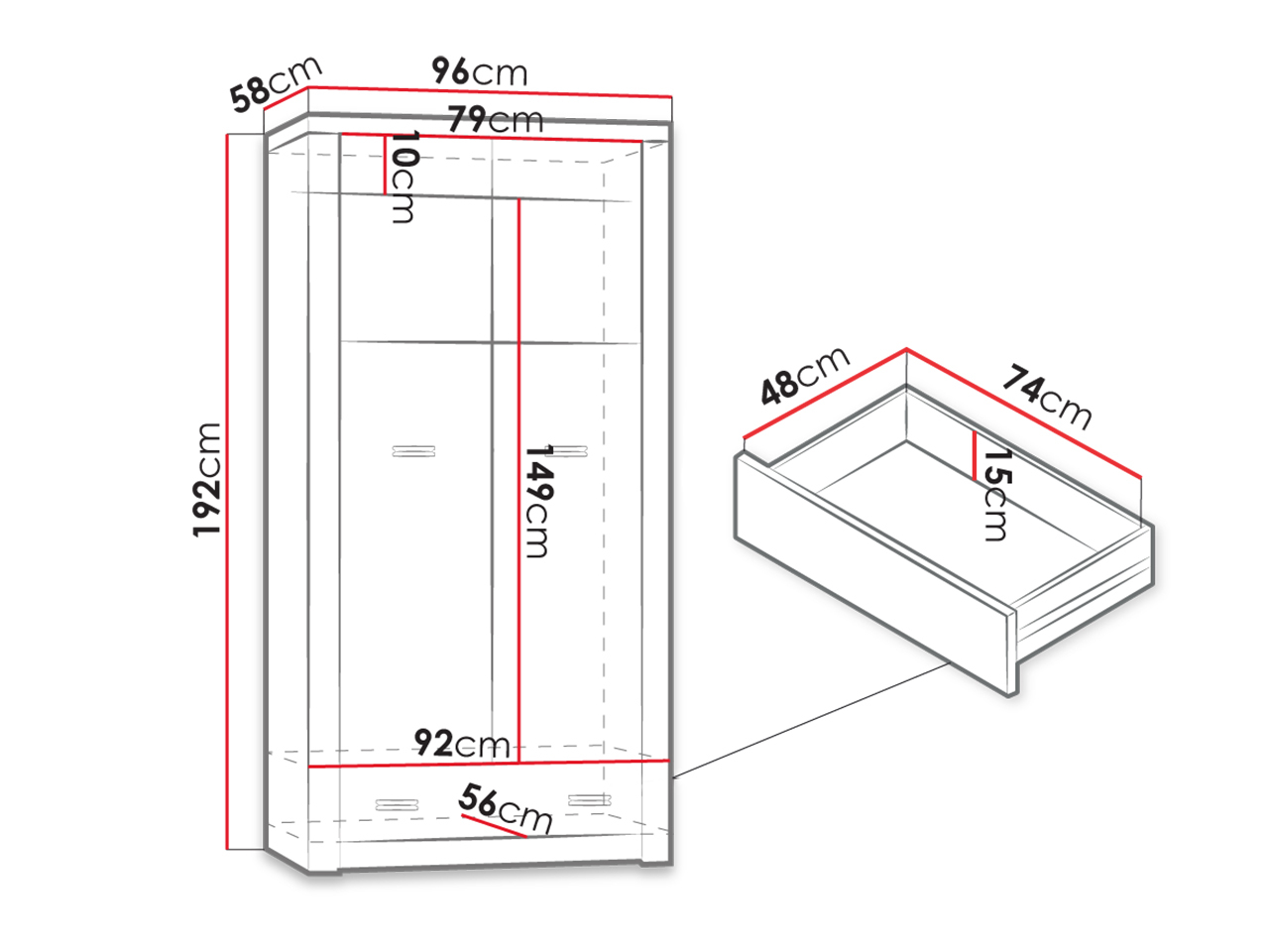 Kledingkast Serfeno 100 (Essen)