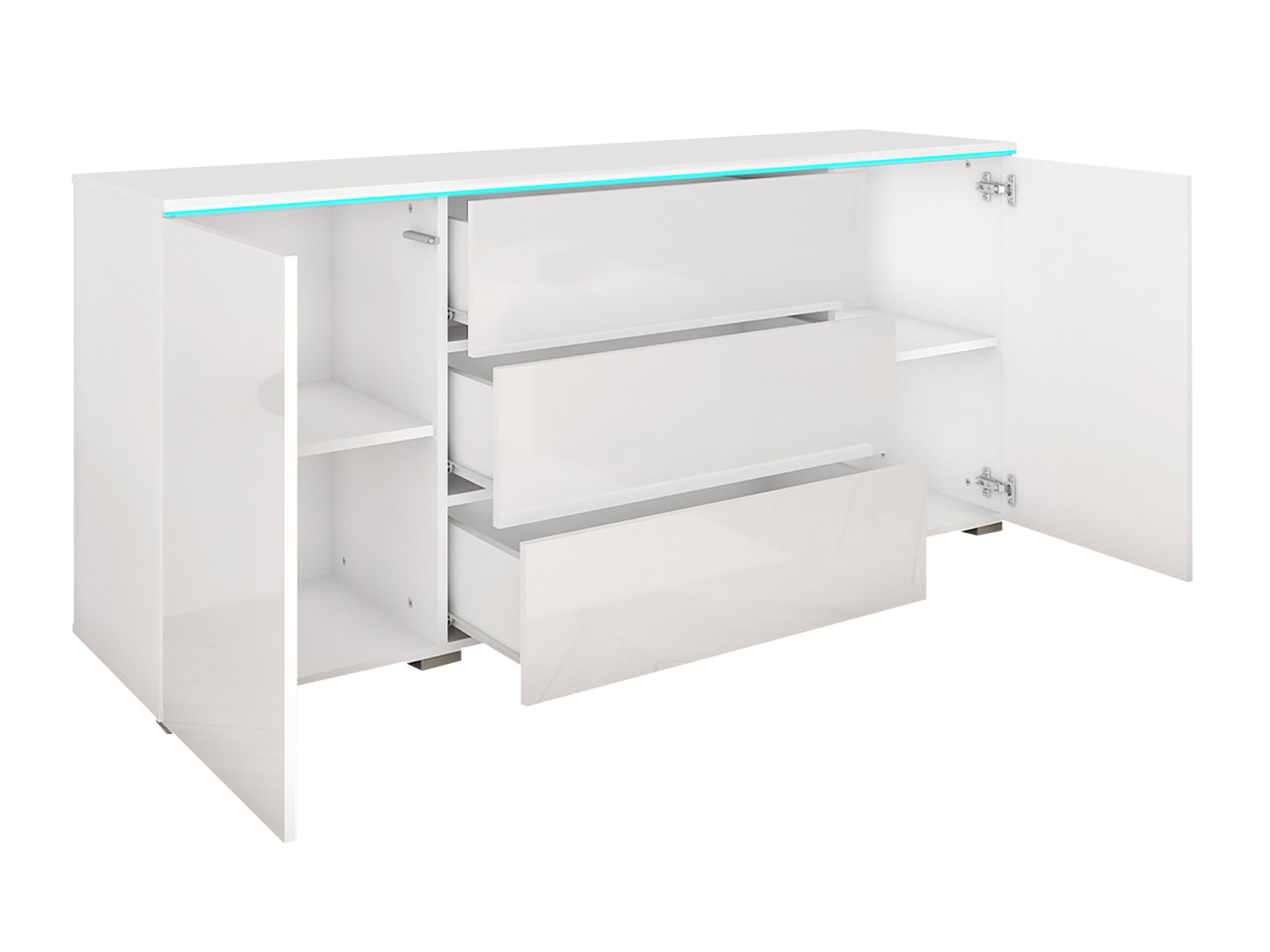 Ladekast Sarasota 142 (Glanzend grijs)